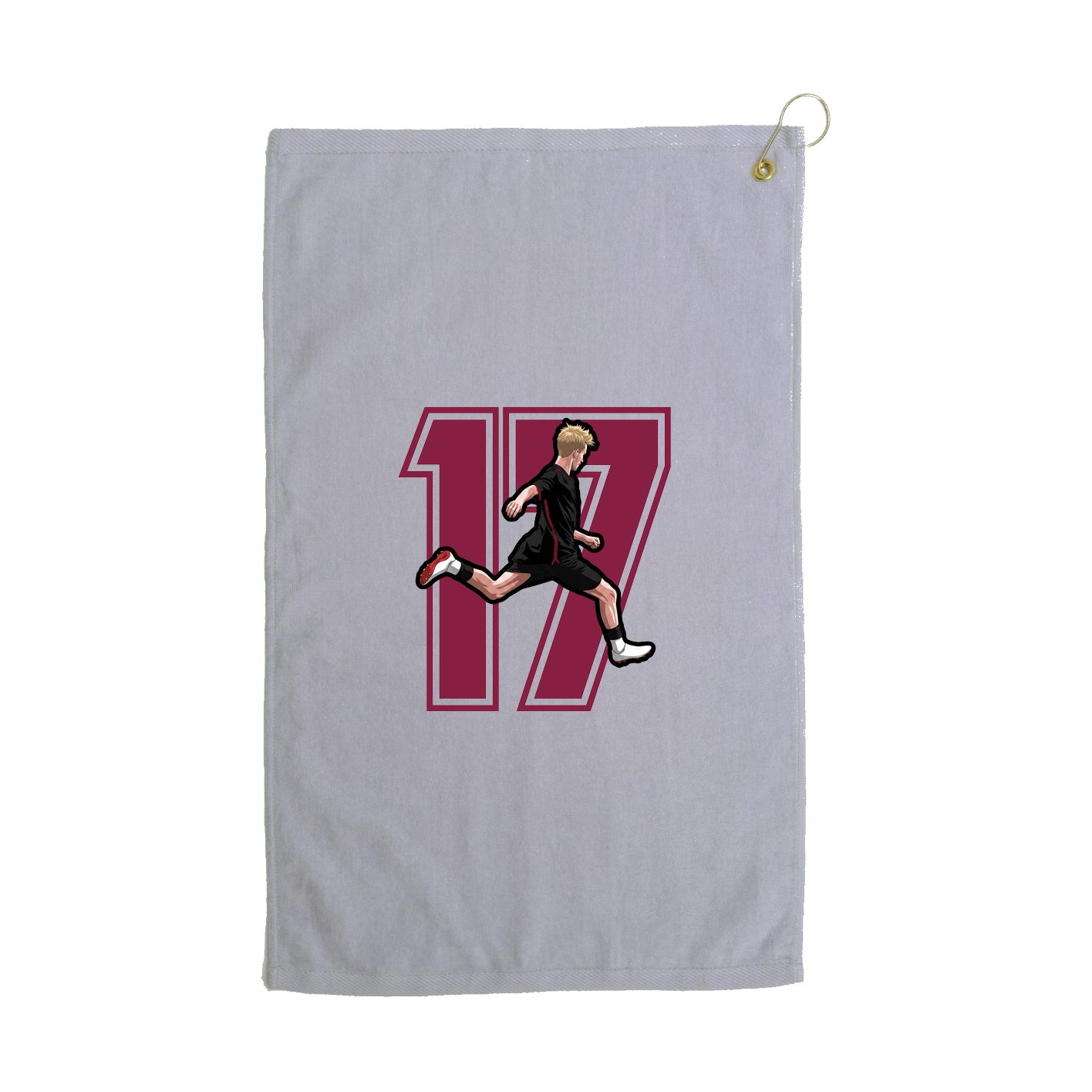 Golf Towel — Number in Grey