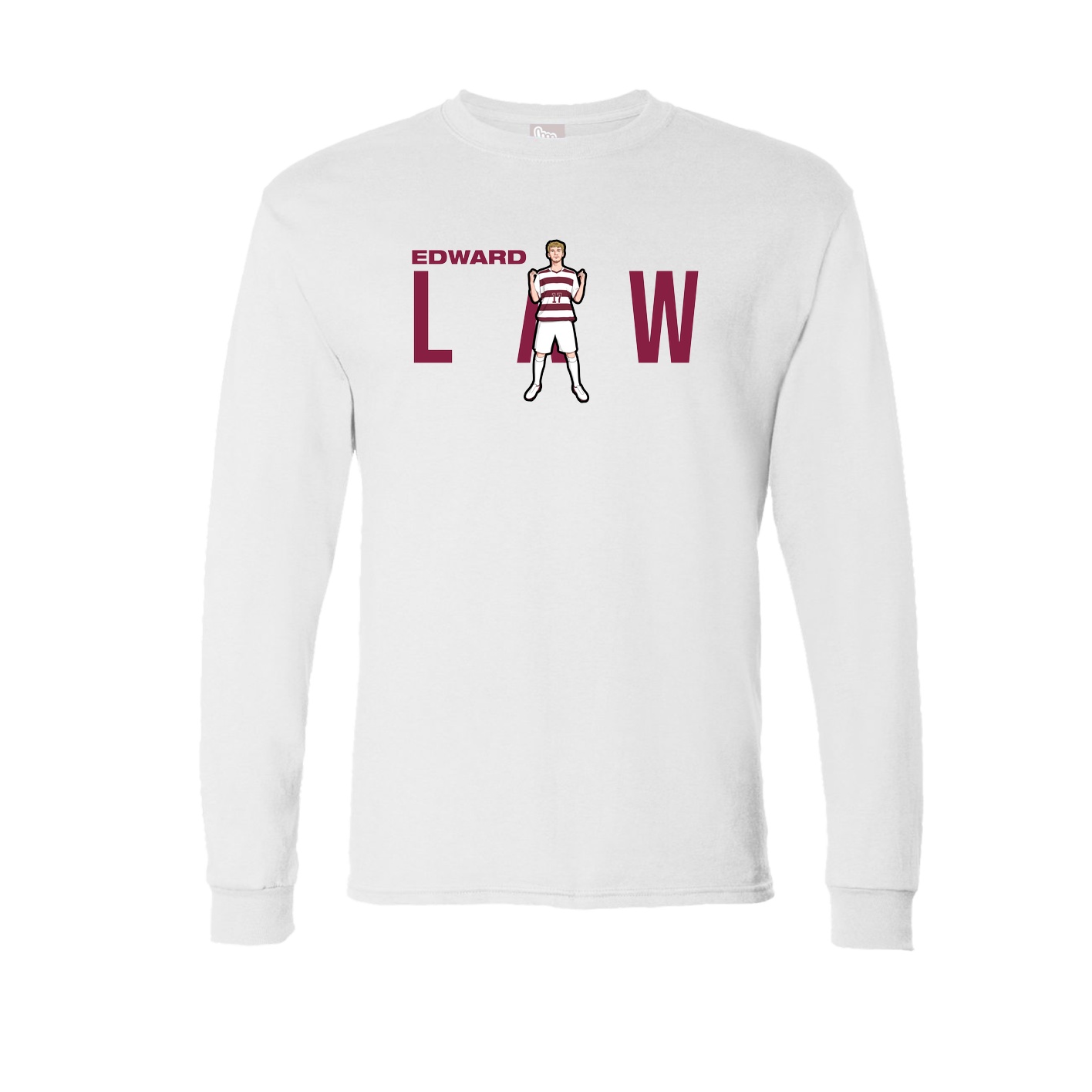Long Sleeve Tee — Player Name in White