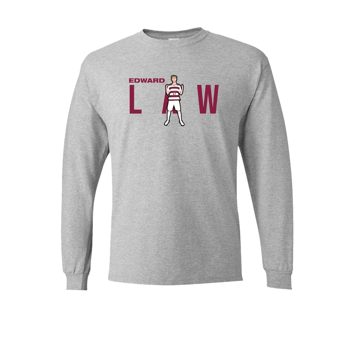 Long Sleeve Tee — Player Name in Grey