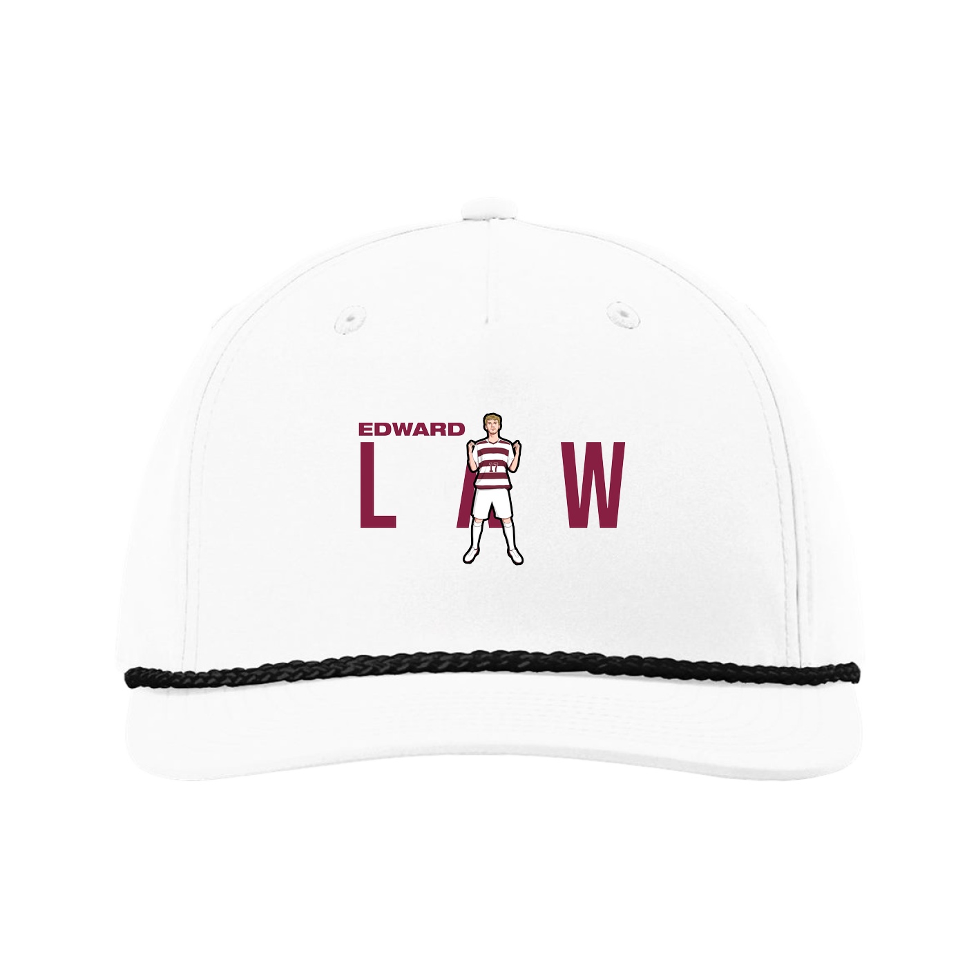 Five-Panel Classic Rope Cap — Player Name in White