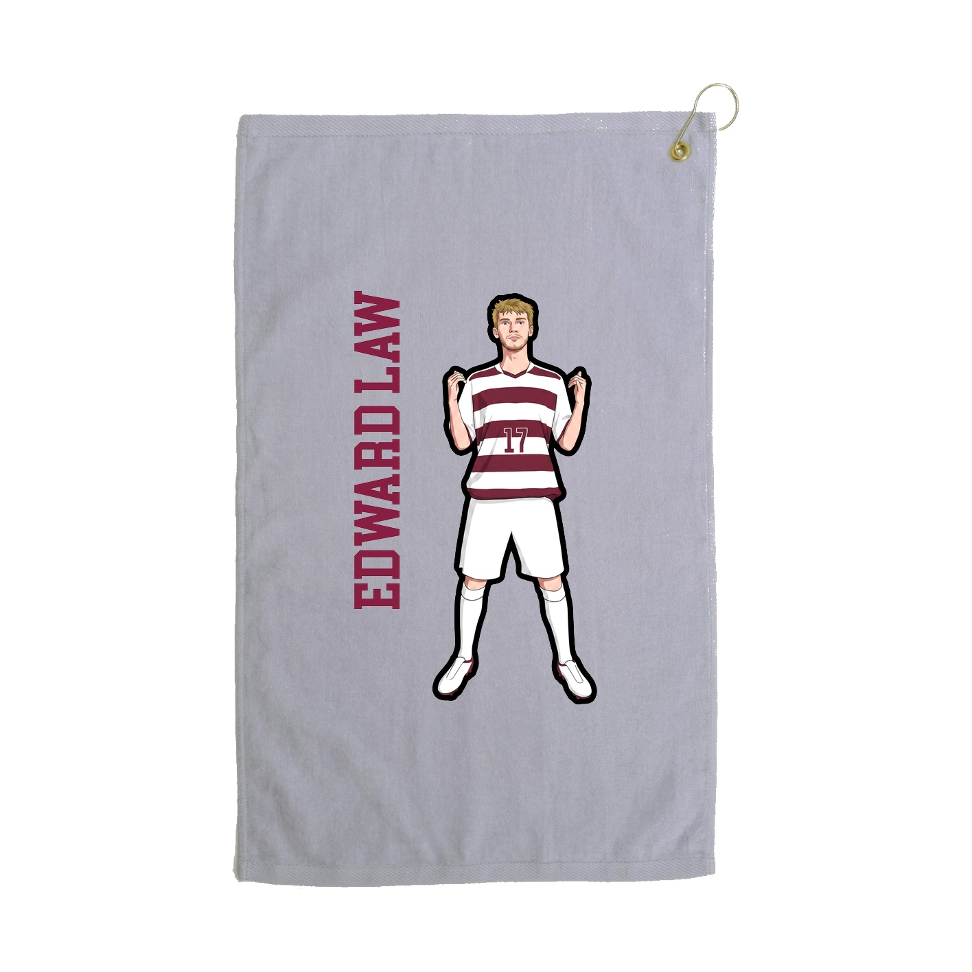 Golf Towel — Name Vertical in Grey