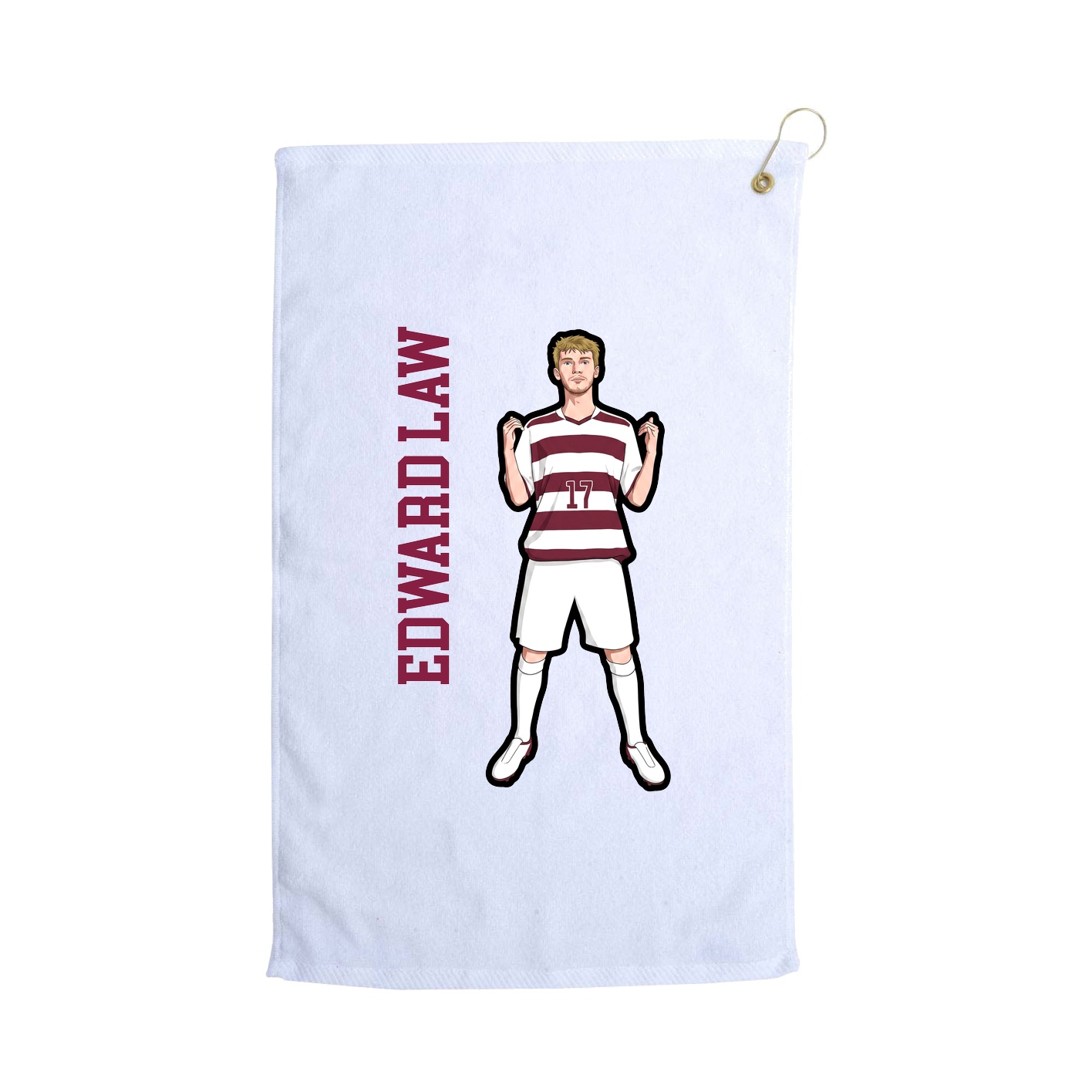 Golf Towel — Name Vertical in White
