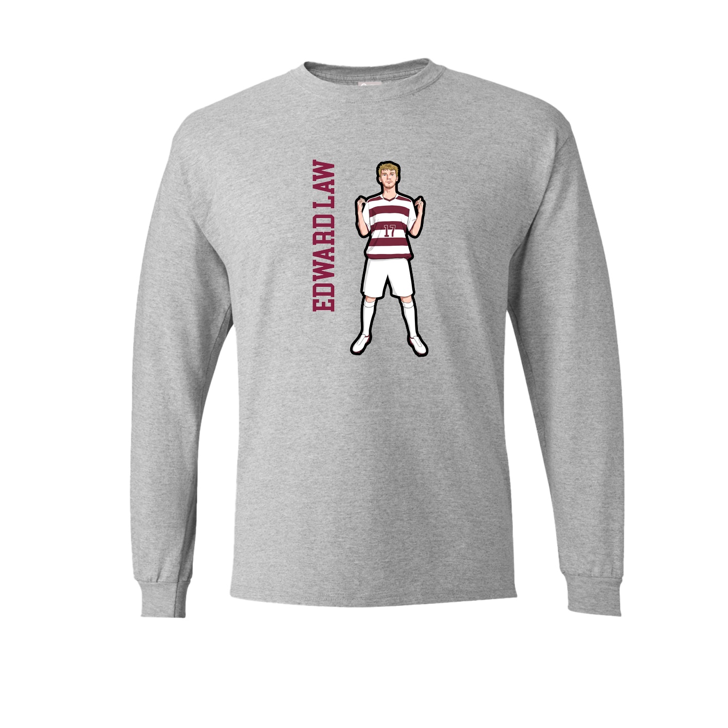 Long Sleeve Tee — Name Vertical in Grey