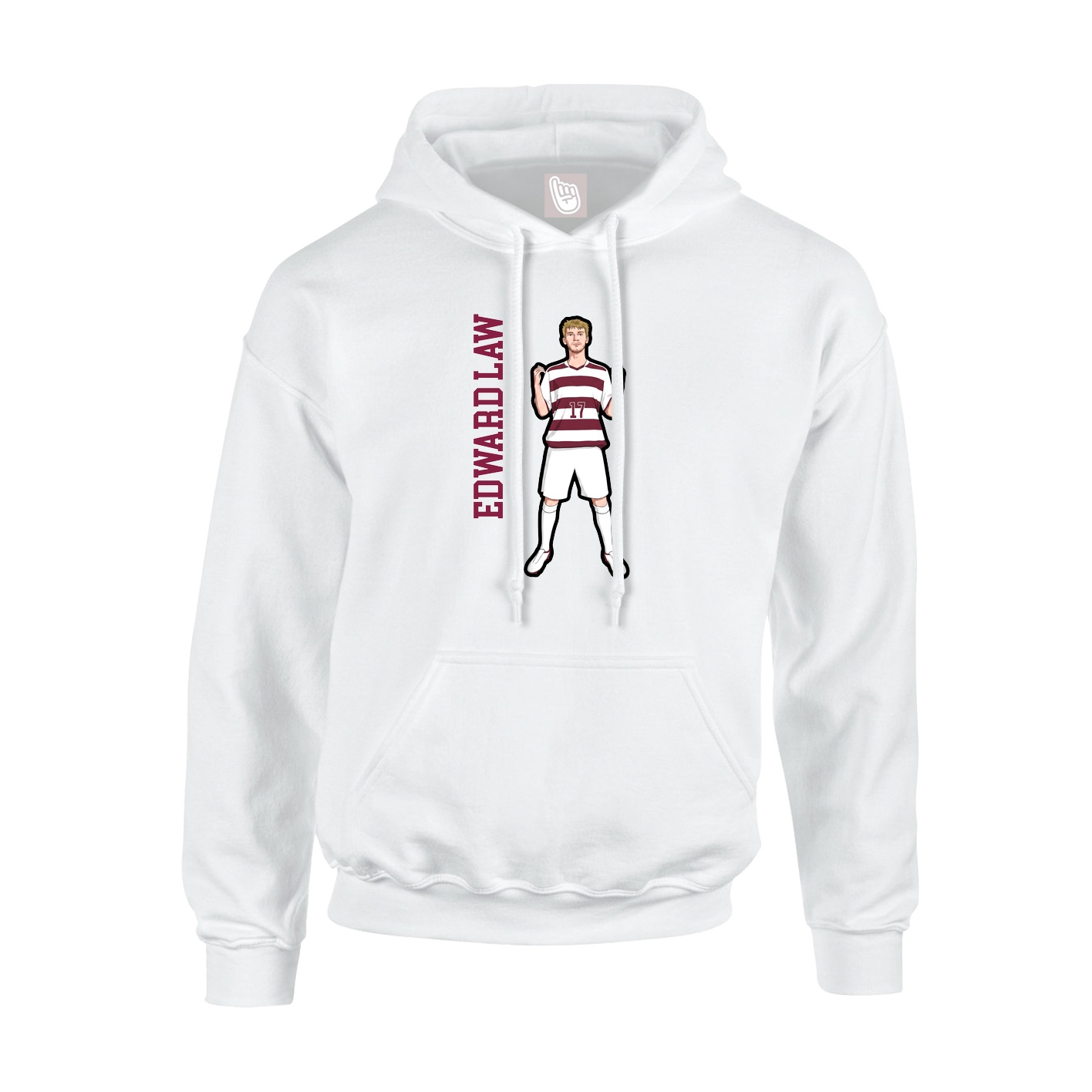 Youth Hoodie — Name Vertical in White