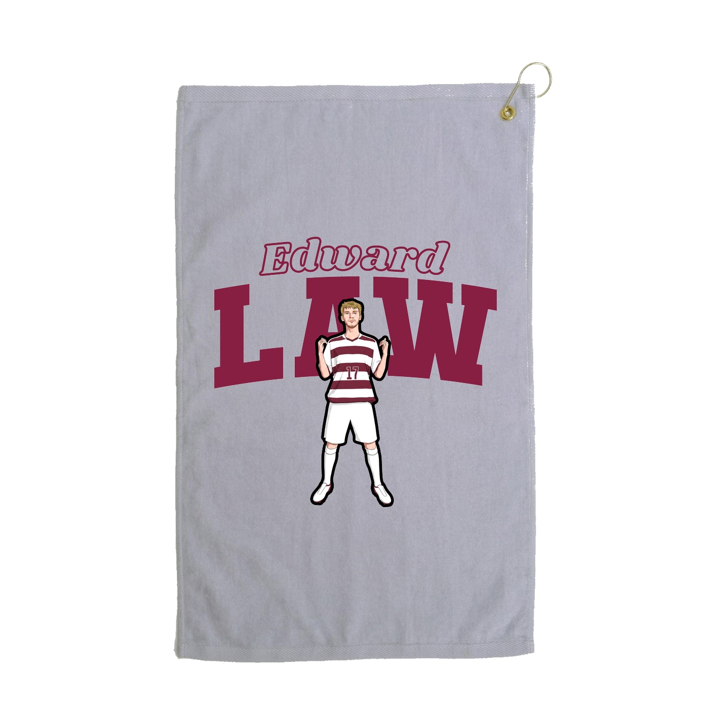 Golf Towel — Name Arch in Grey
