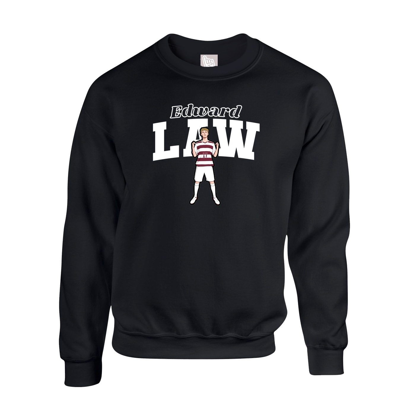 Fleece Crew — Name Arch in Black