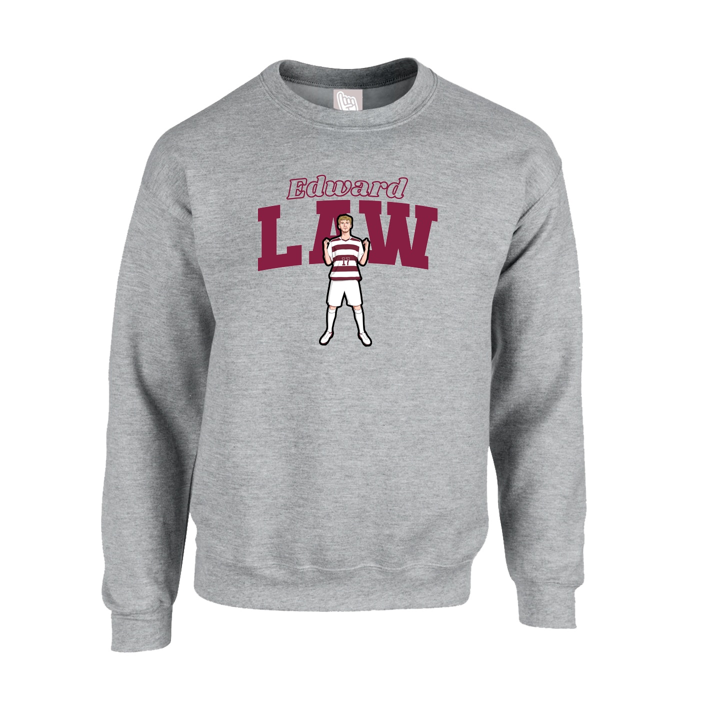 Fleece Crew — Name Arch in Grey