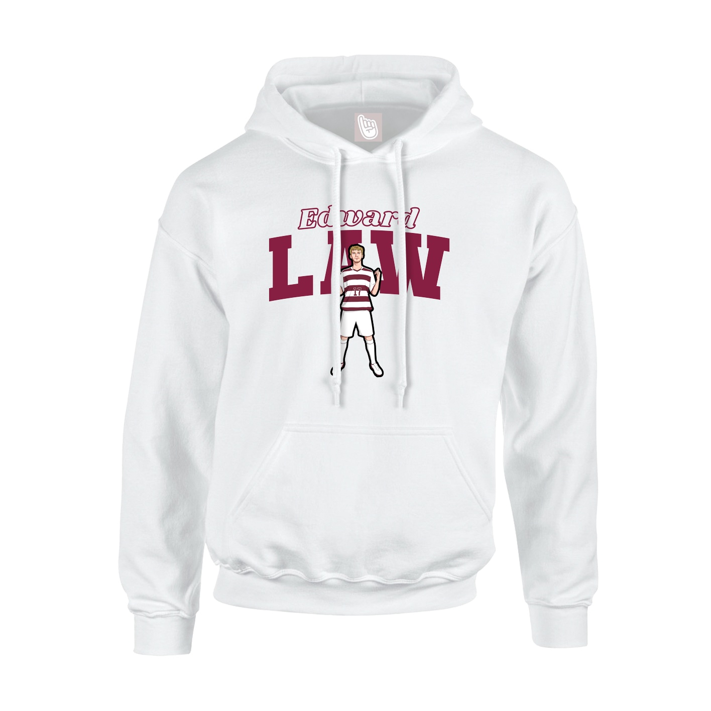 Youth Hoodie — Name Arch in White