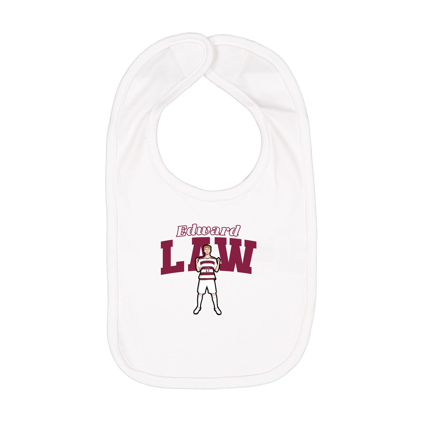 Infant Bib — Name Arch in White