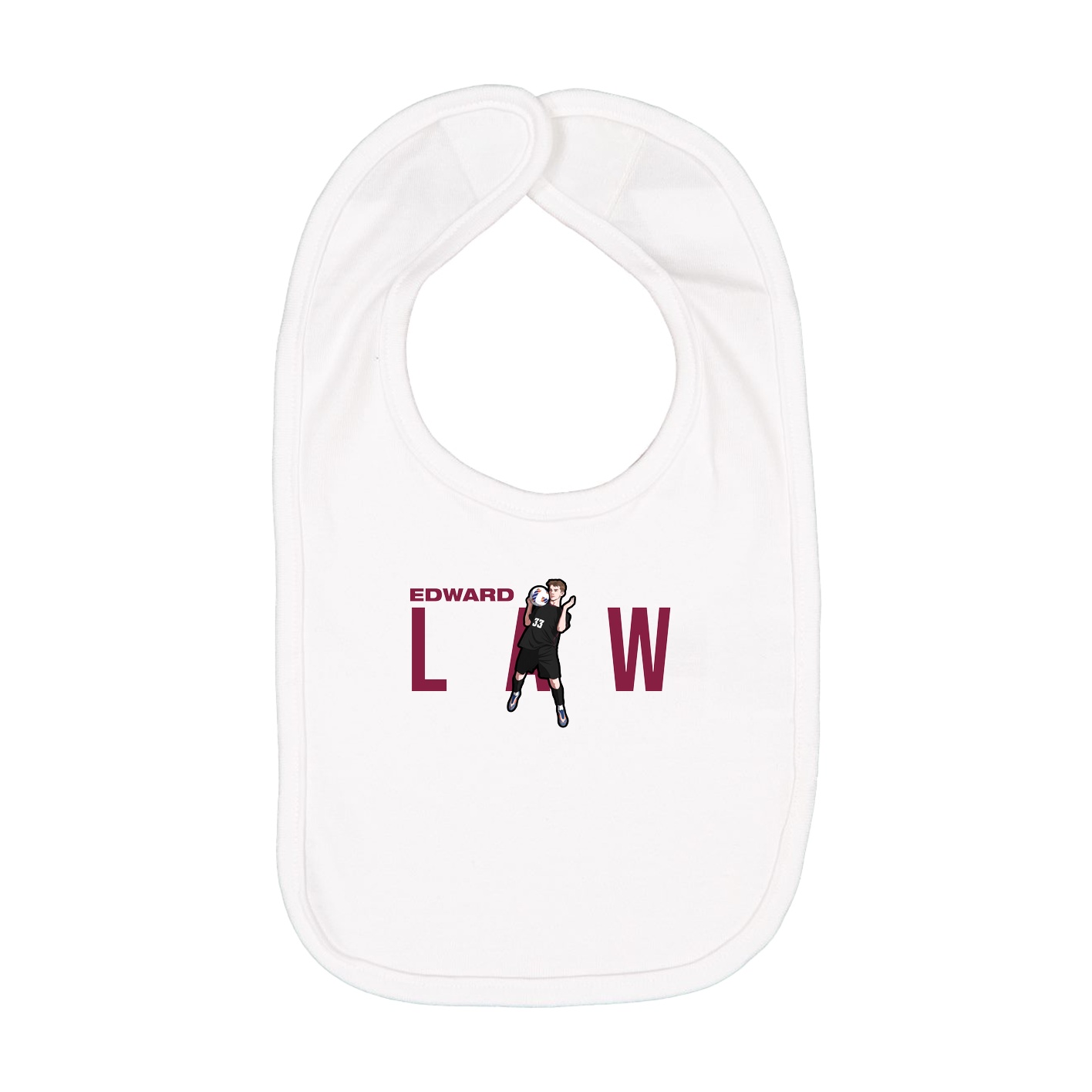 Infant Bib — Player Name in White