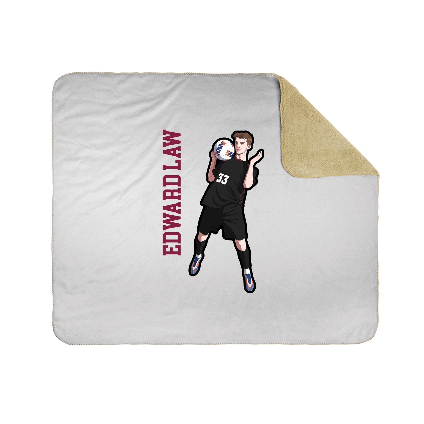 Throw Blanket — Name Vertical in White