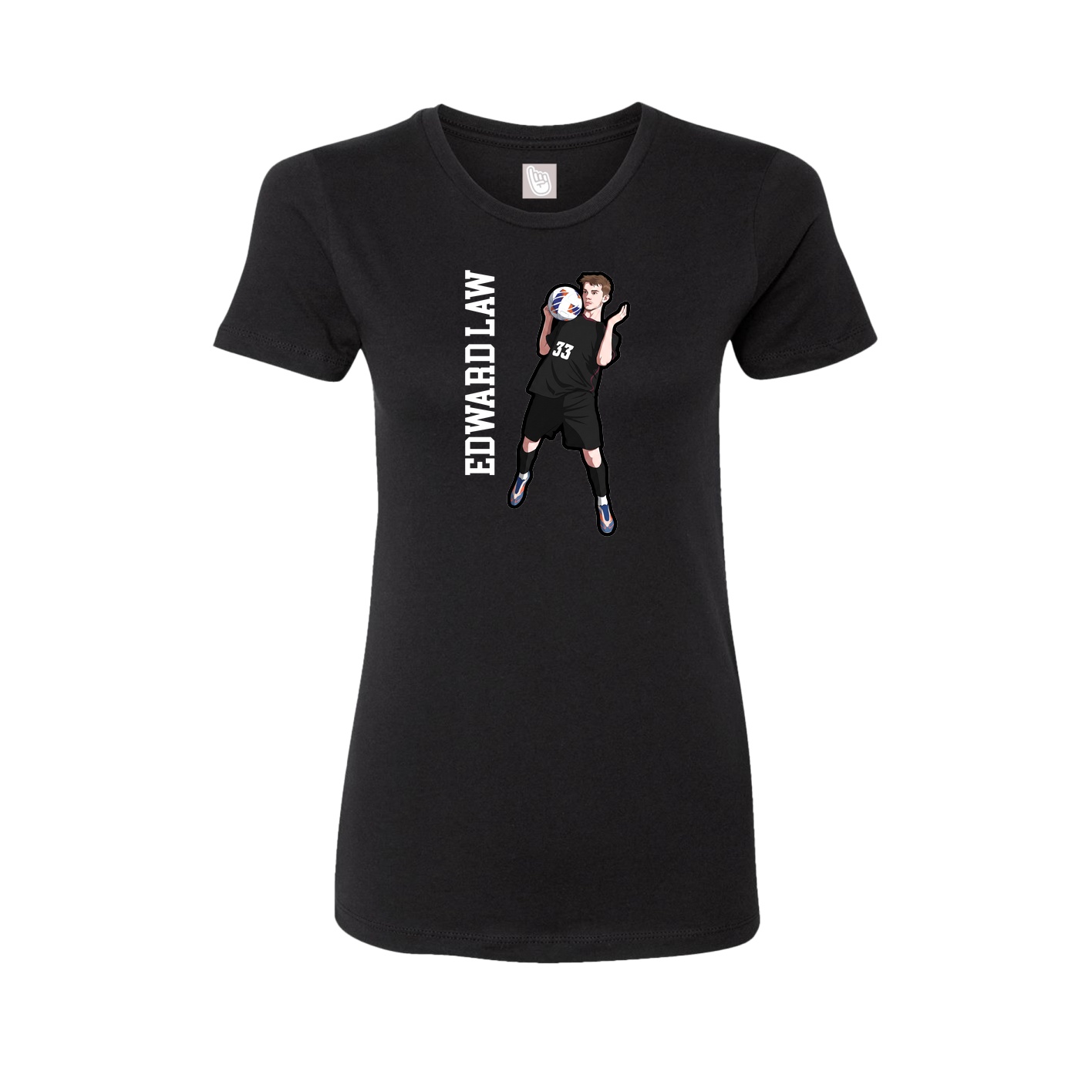 Womens Tee — Name Vertical in Black