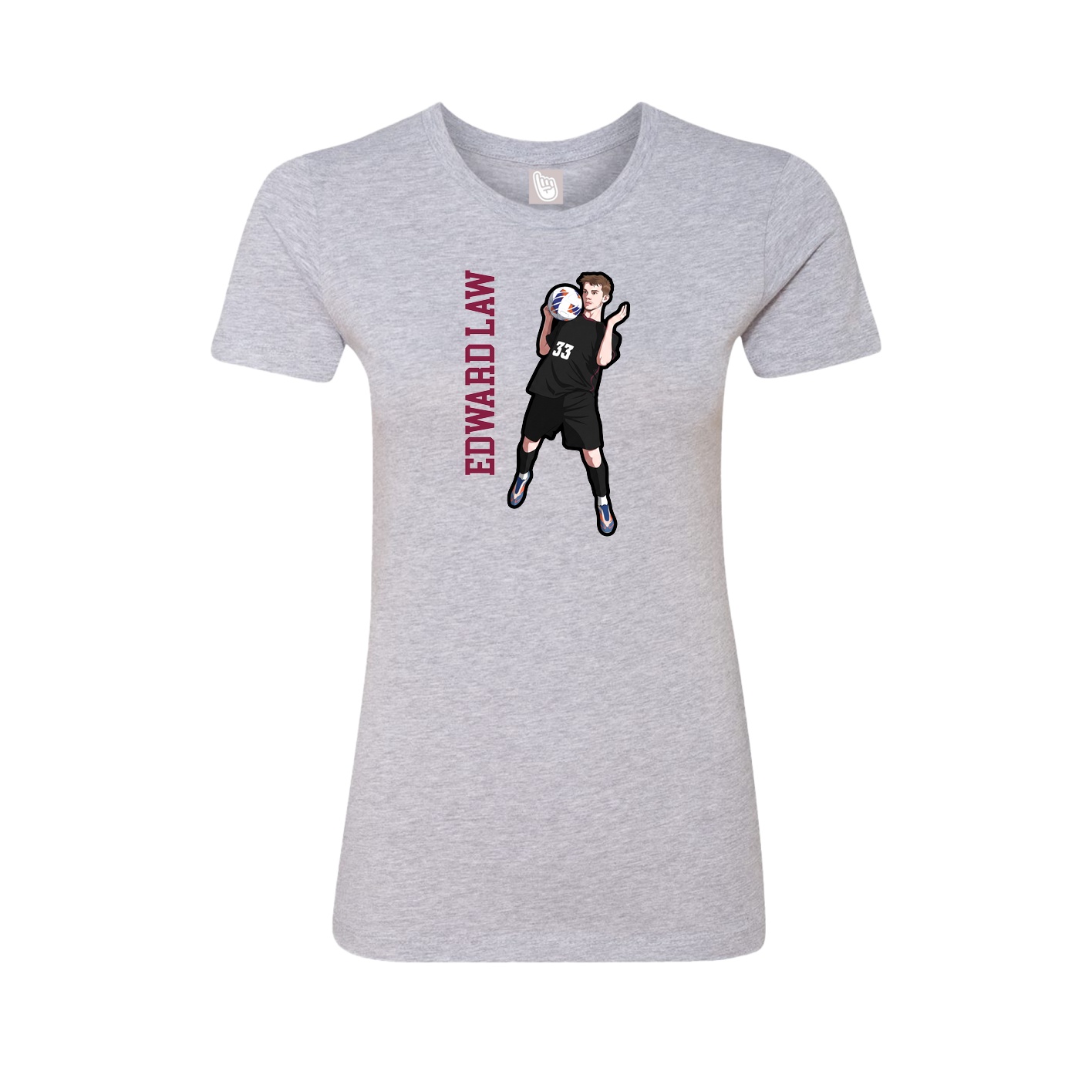Womens Tee — Name Vertical in Grey