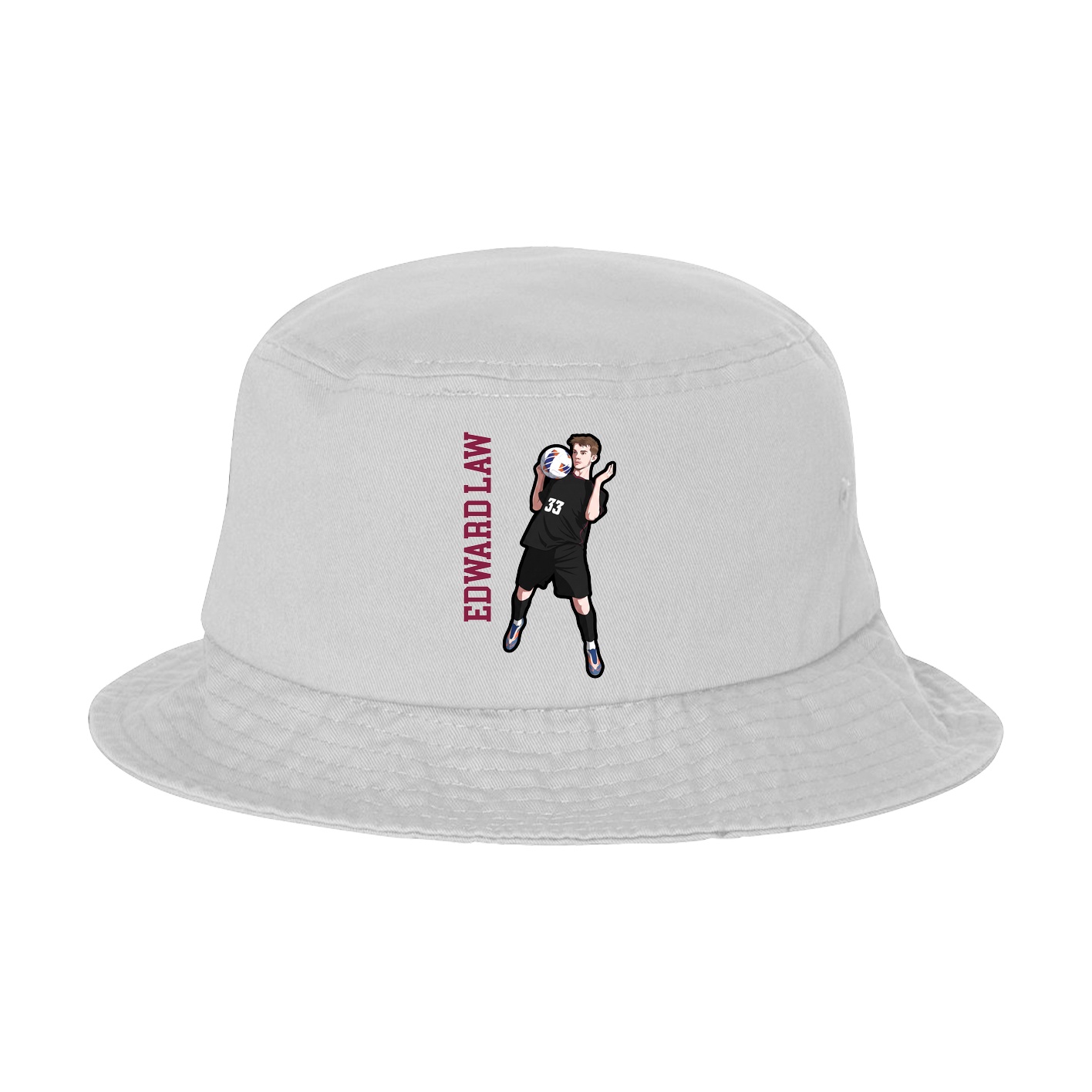 Bucket Cap — Name Vertical in White