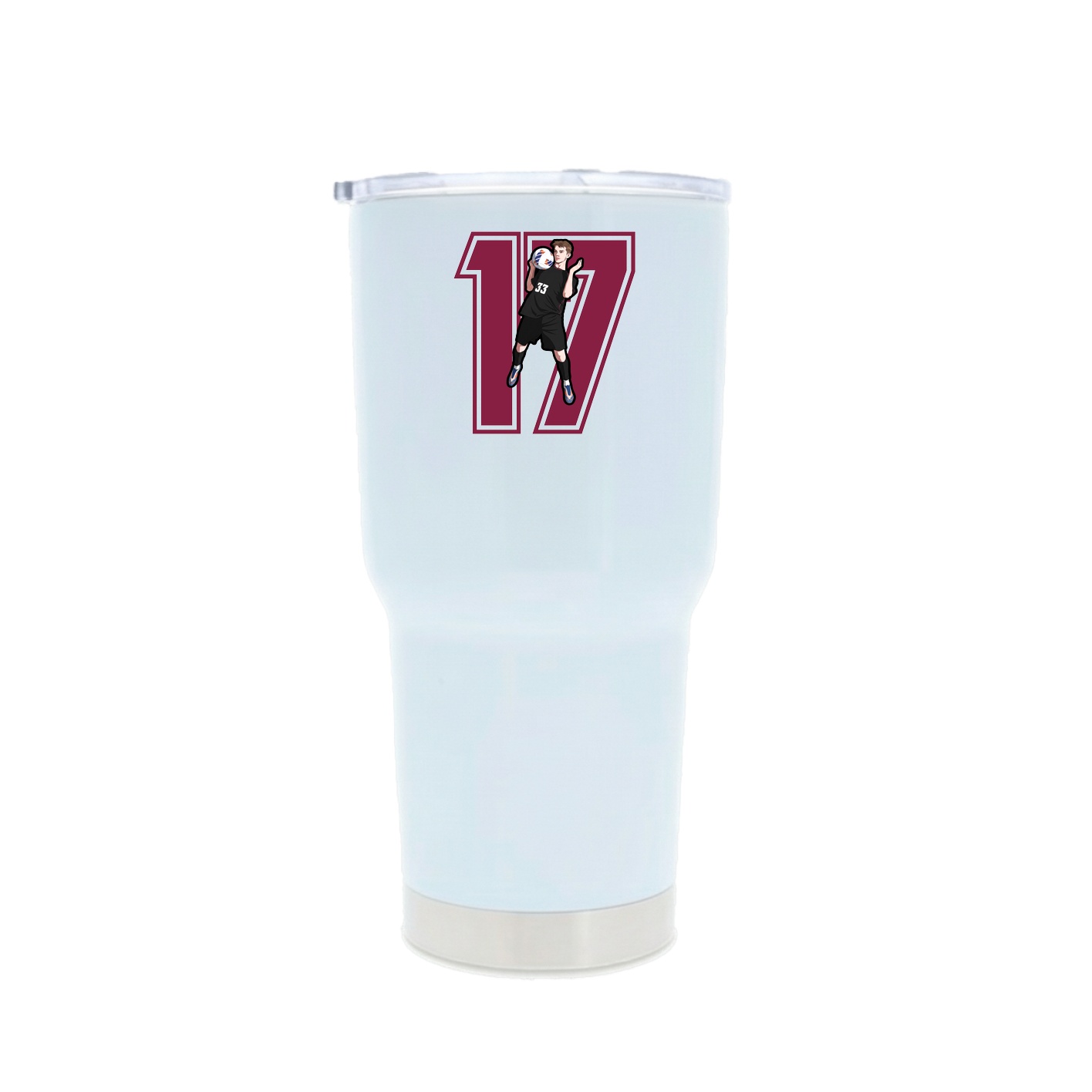 30oz Stainless Steel Tumbler — Number in White