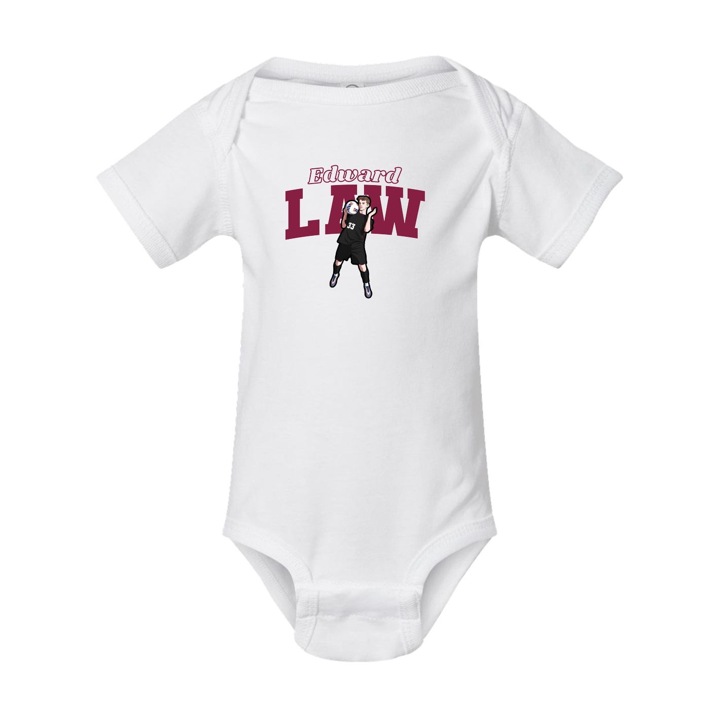Baby Onesie — Name Arch in White