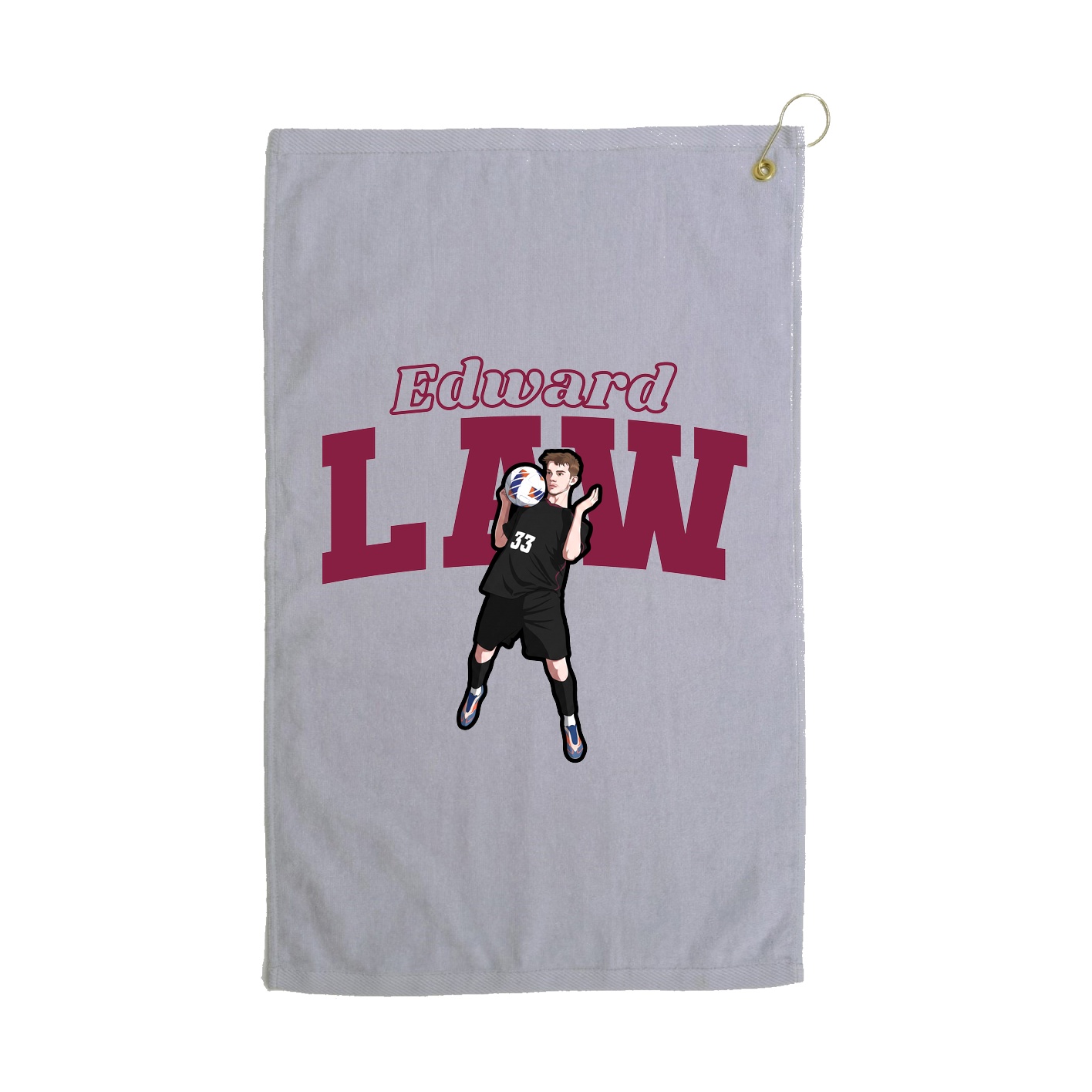 Golf Towel — Name Arch in Grey