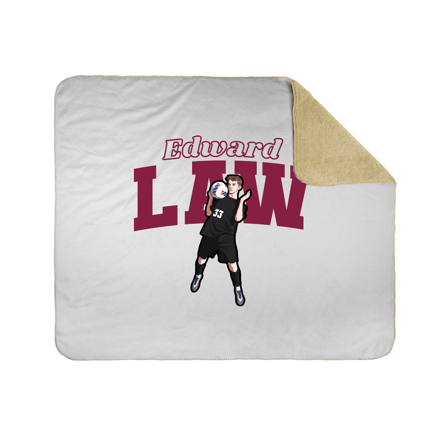 Throw Blanket — Name Arch in White