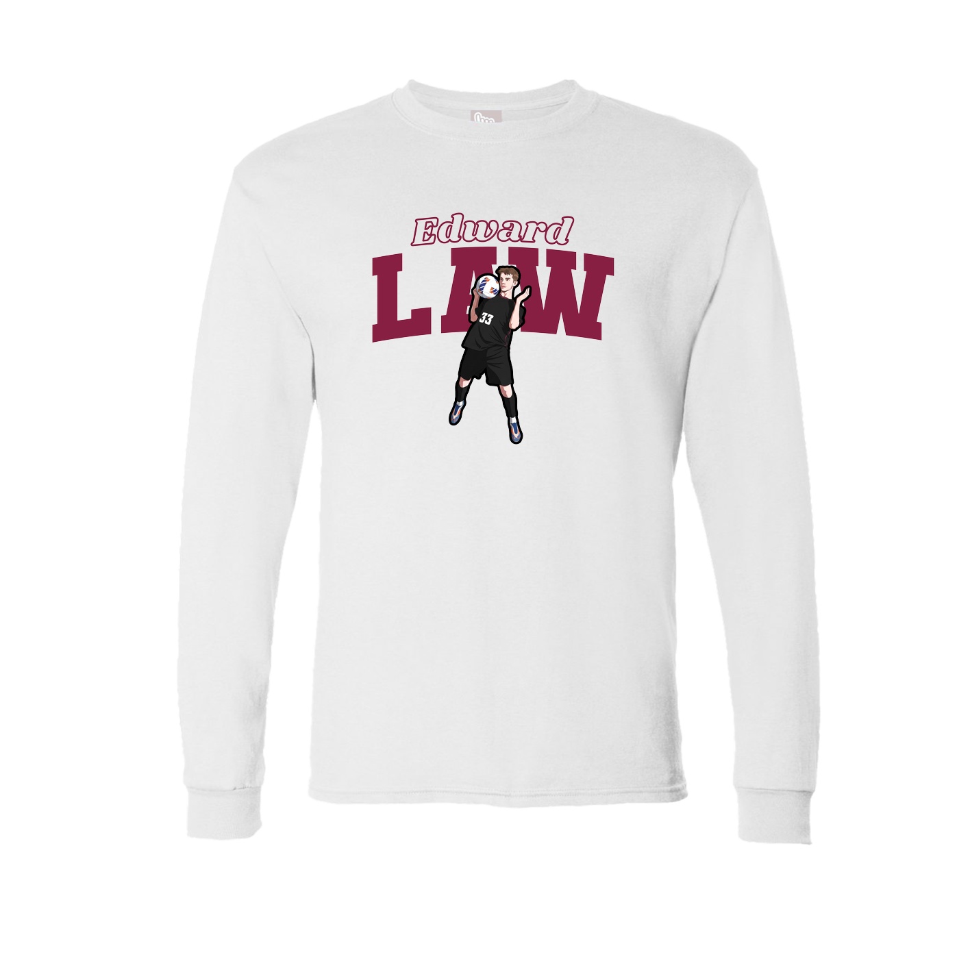 Long Sleeve Tee — Name Arch in White