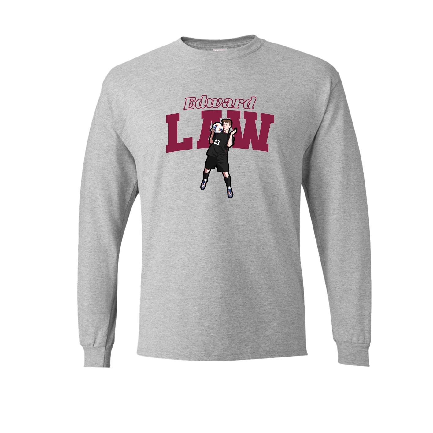 Long Sleeve Tee — Name Arch in Grey