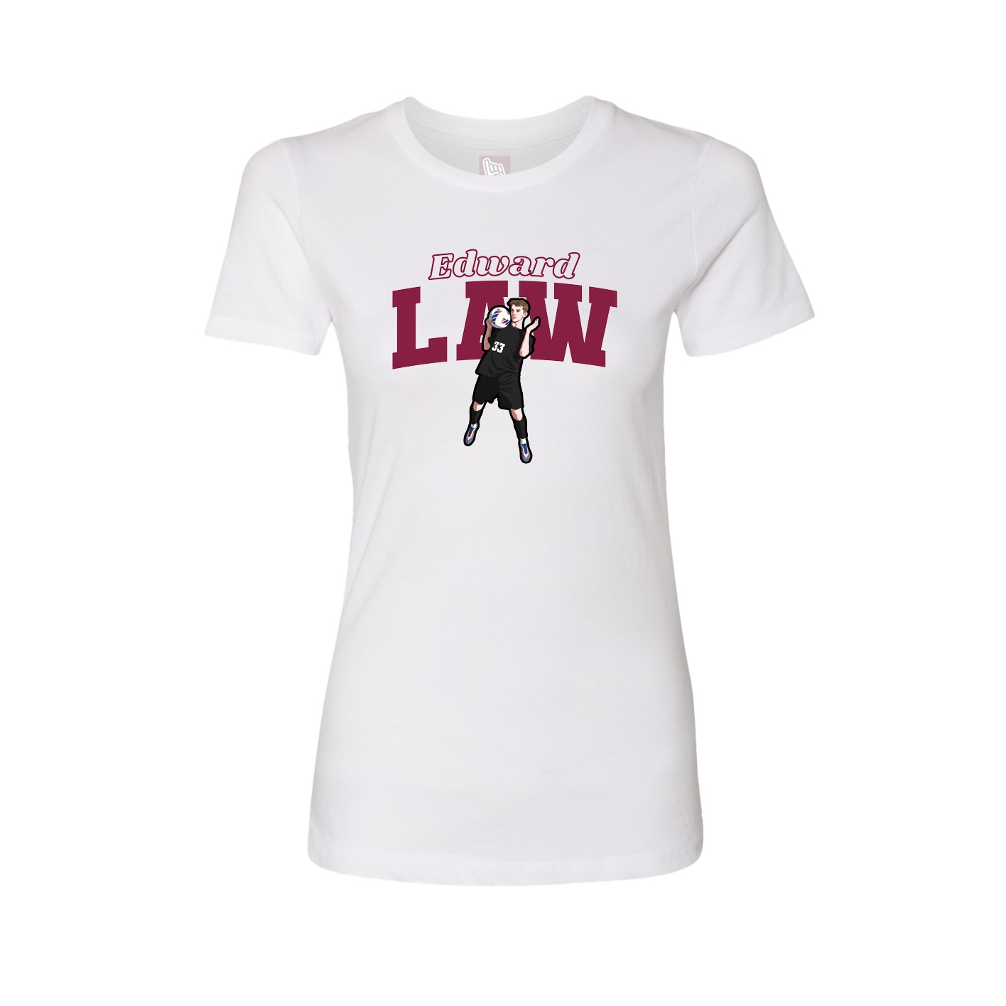 Womens Tee — Name Arch in White