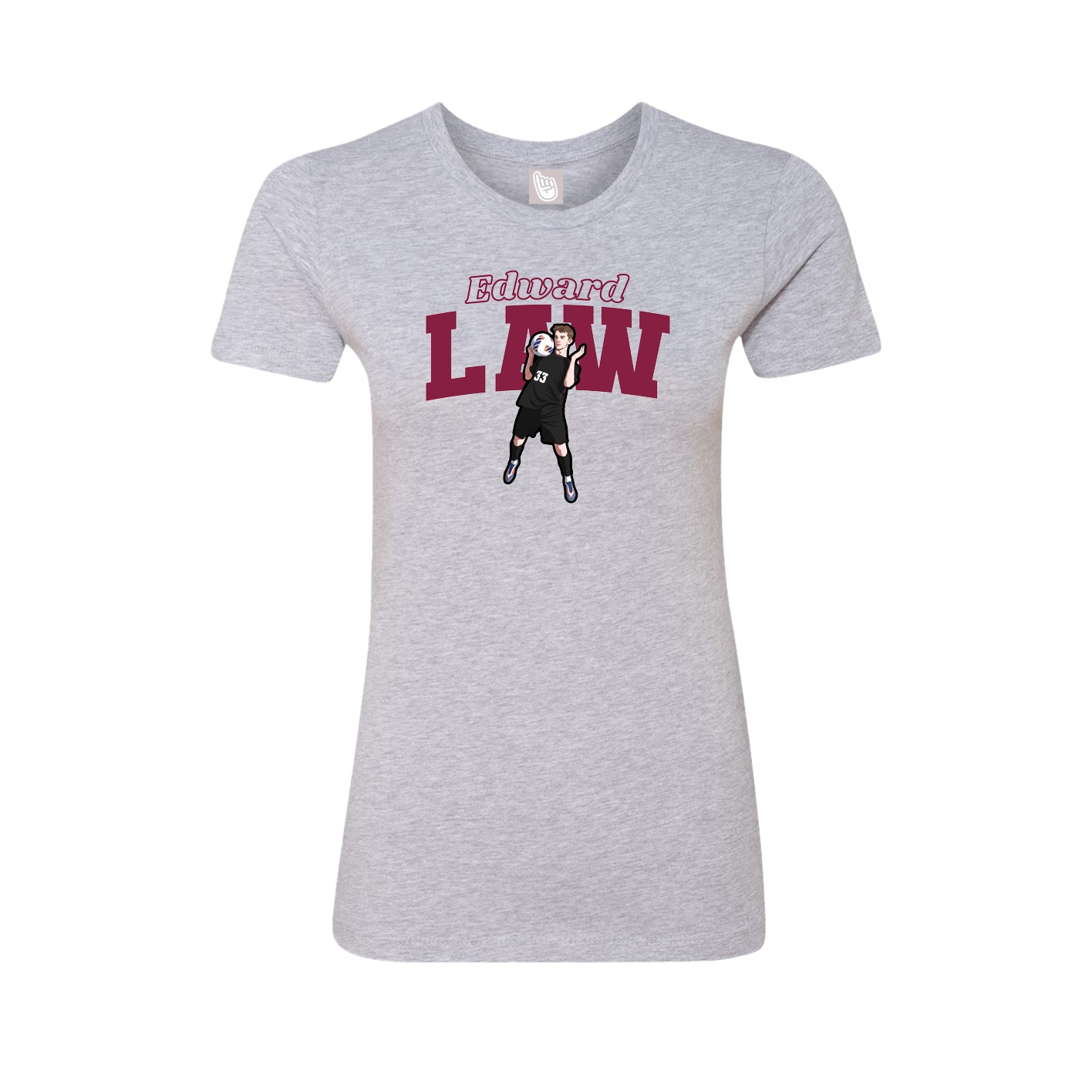 Womens Tee — Name Arch in Grey