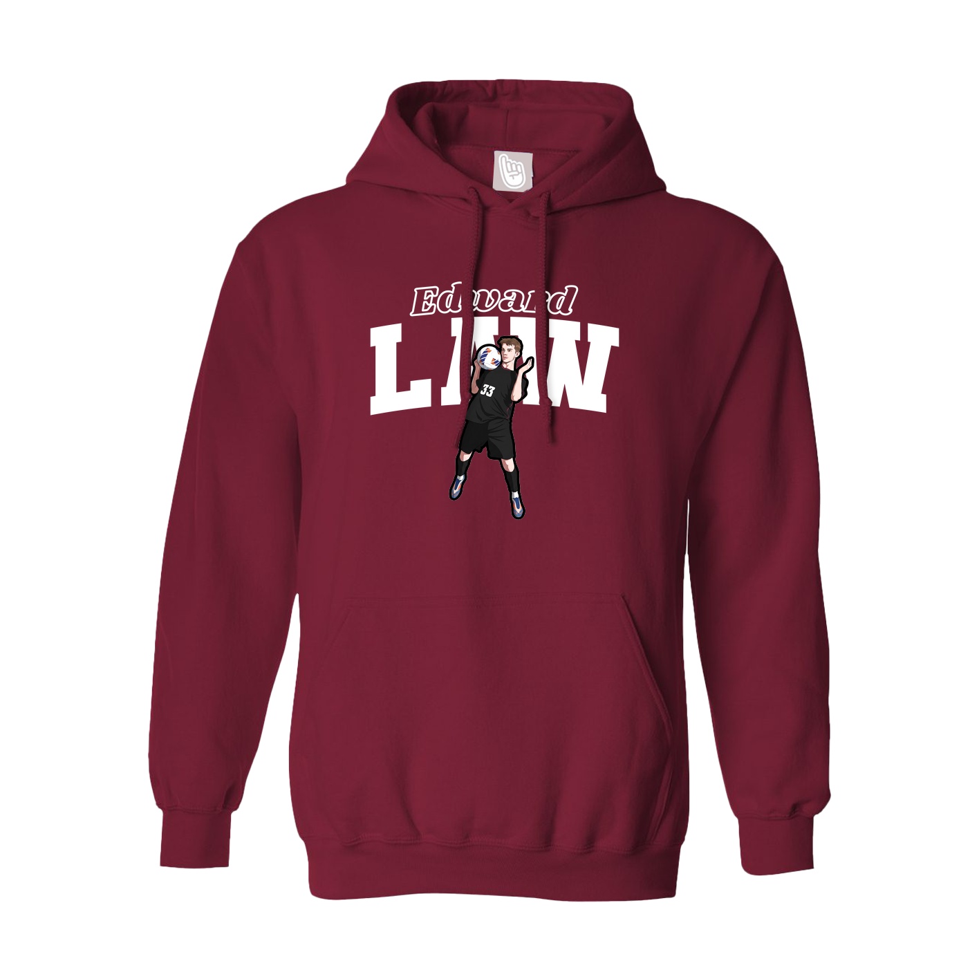 Hoodie — Name Arch in Cardinal