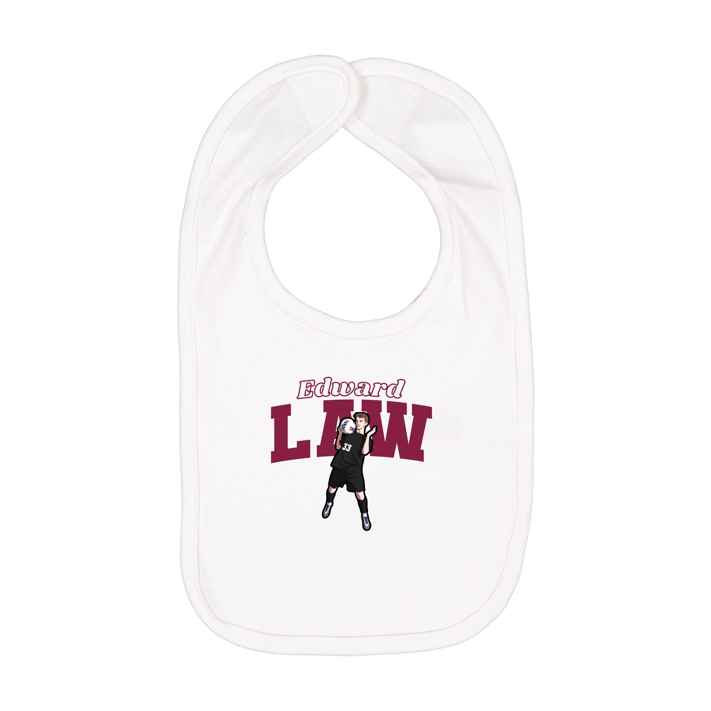 Infant Bib — Name Arch in White