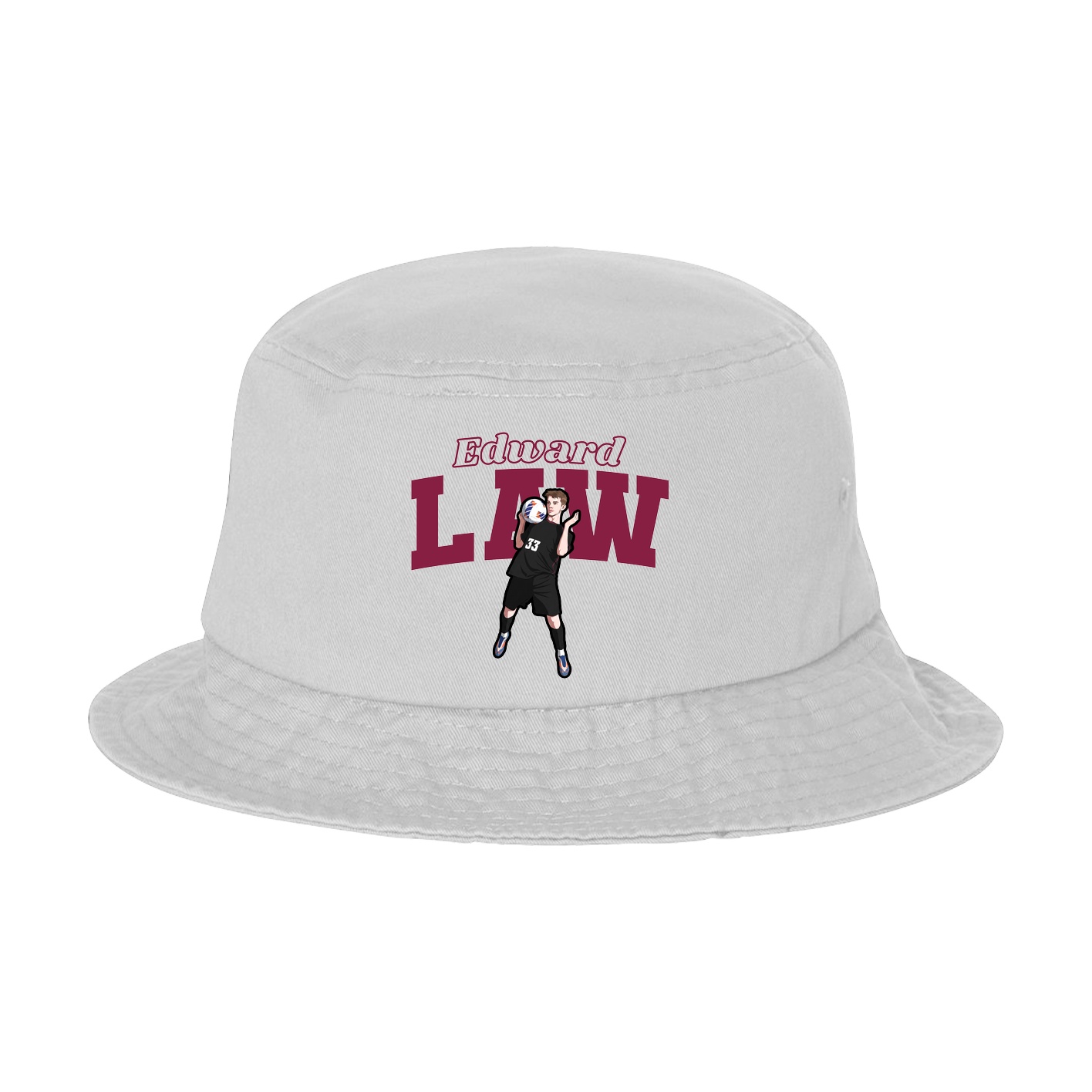 Bucket Cap — Name Arch in White