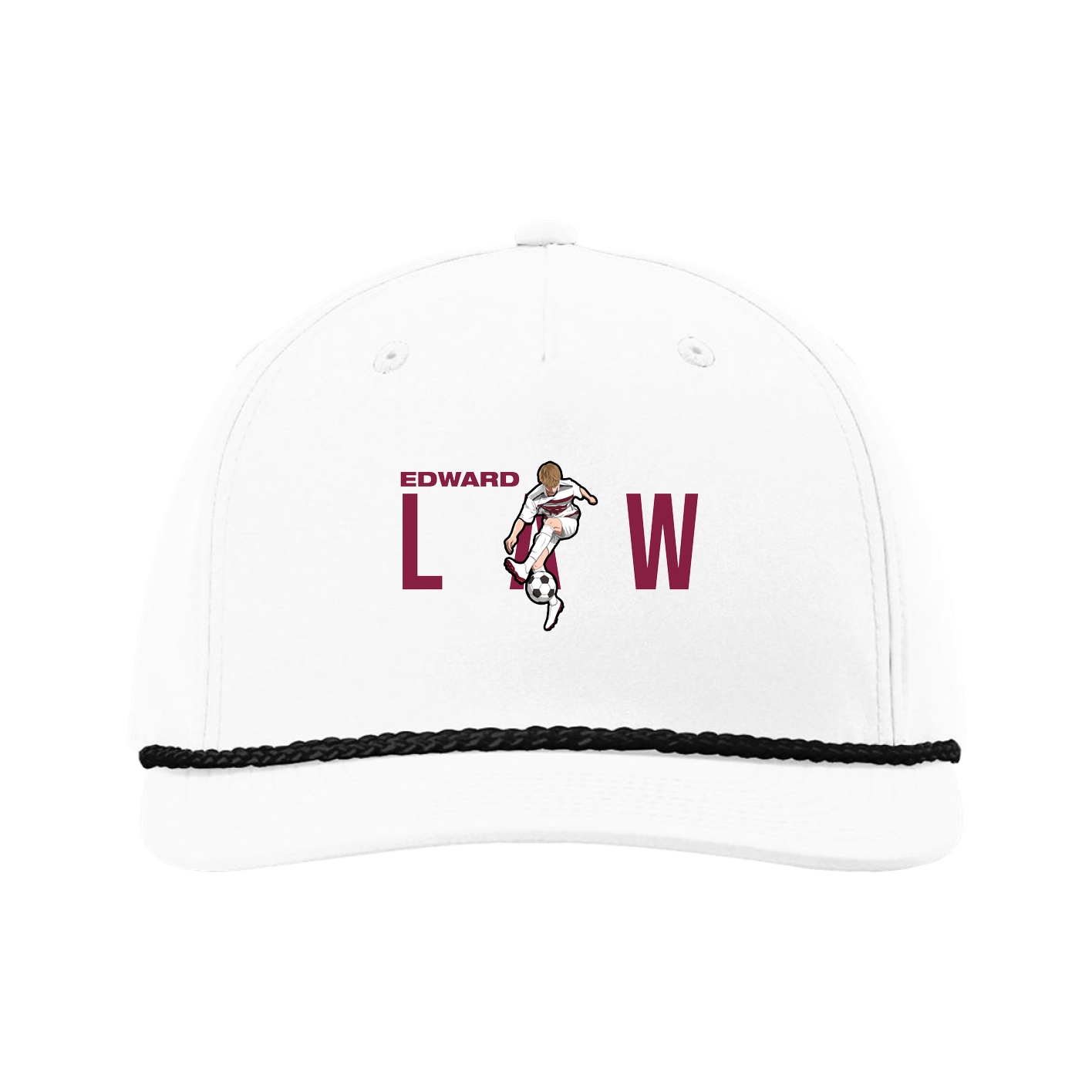 Five-Panel Classic Rope Cap — Player Name in White