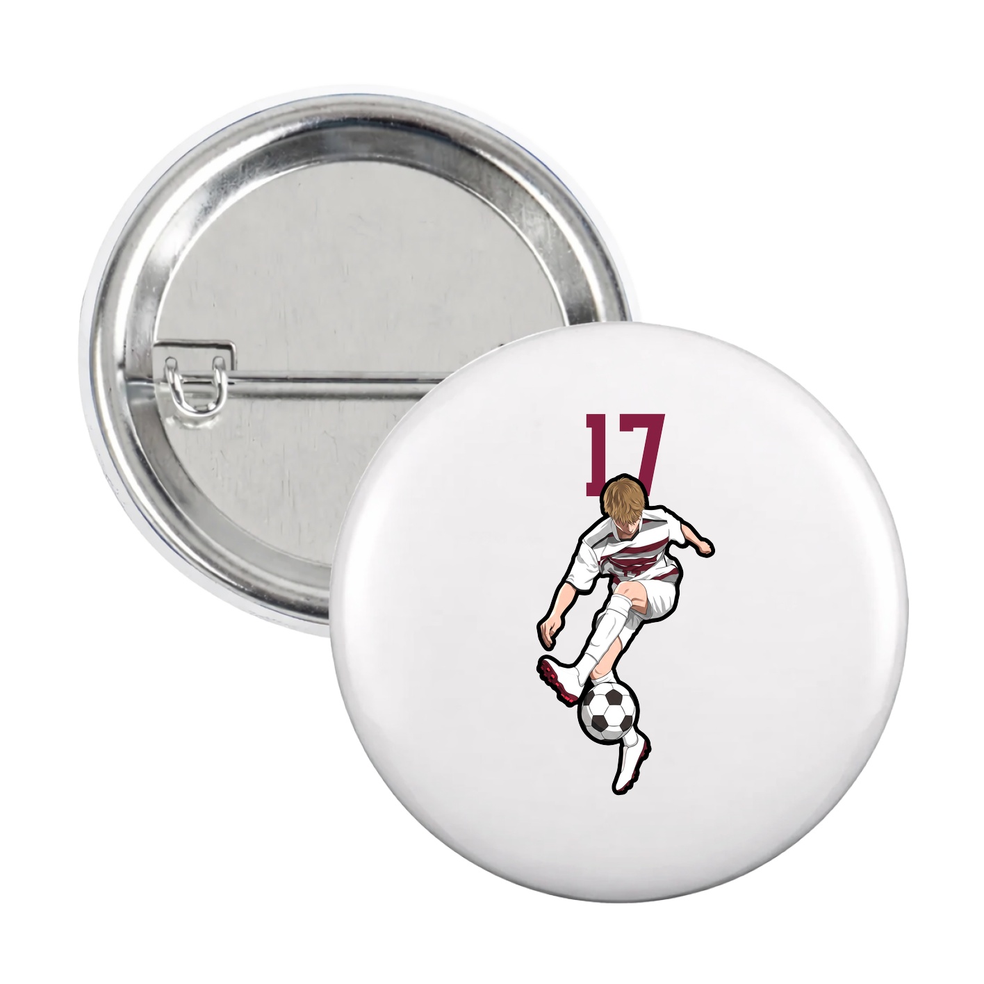 Game Day Button — Number Top in White