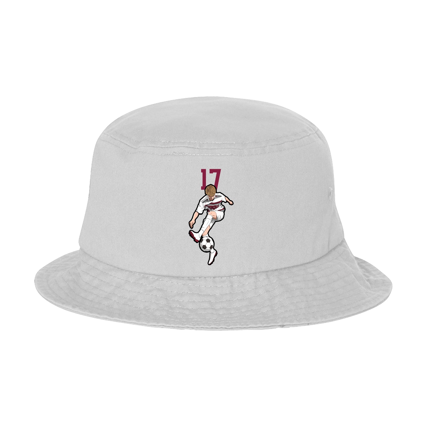 Bucket Cap — Number Top in White