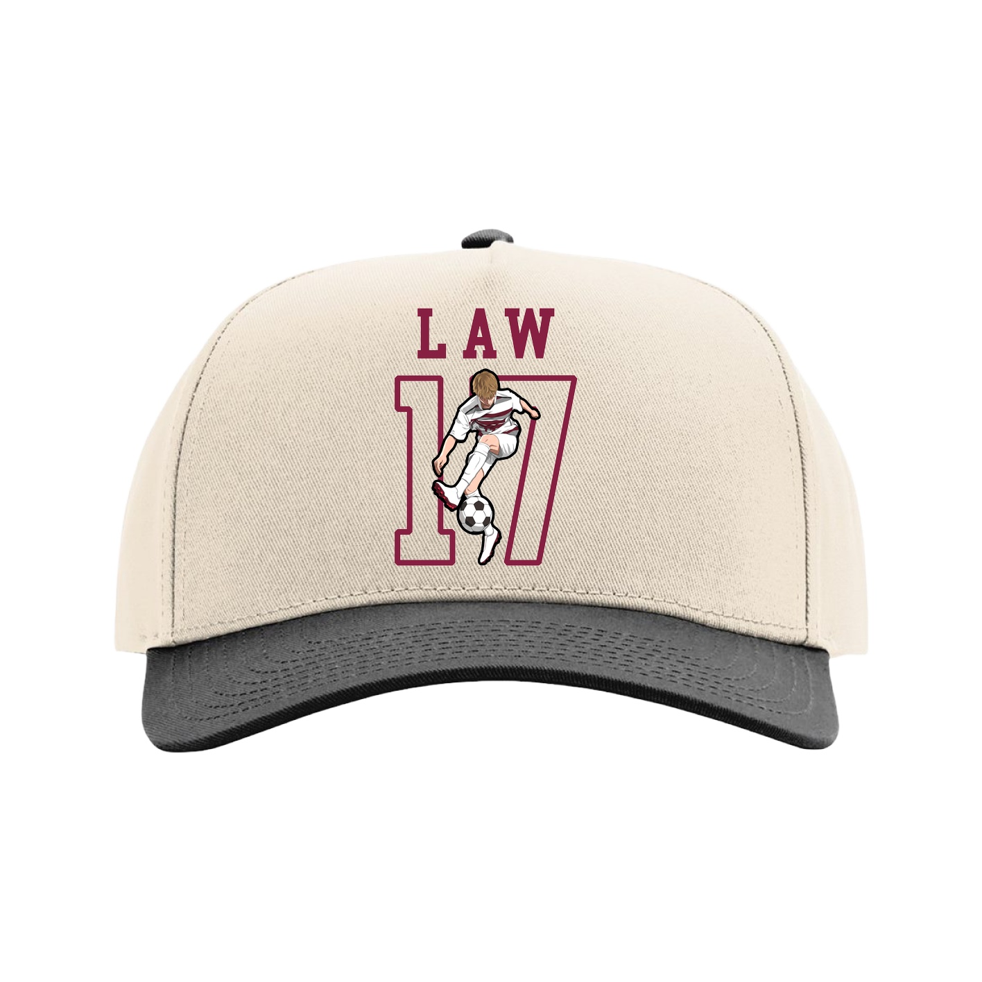 Full Fabric Five-Panel Champ Cap — Shirsey in Cream/Black