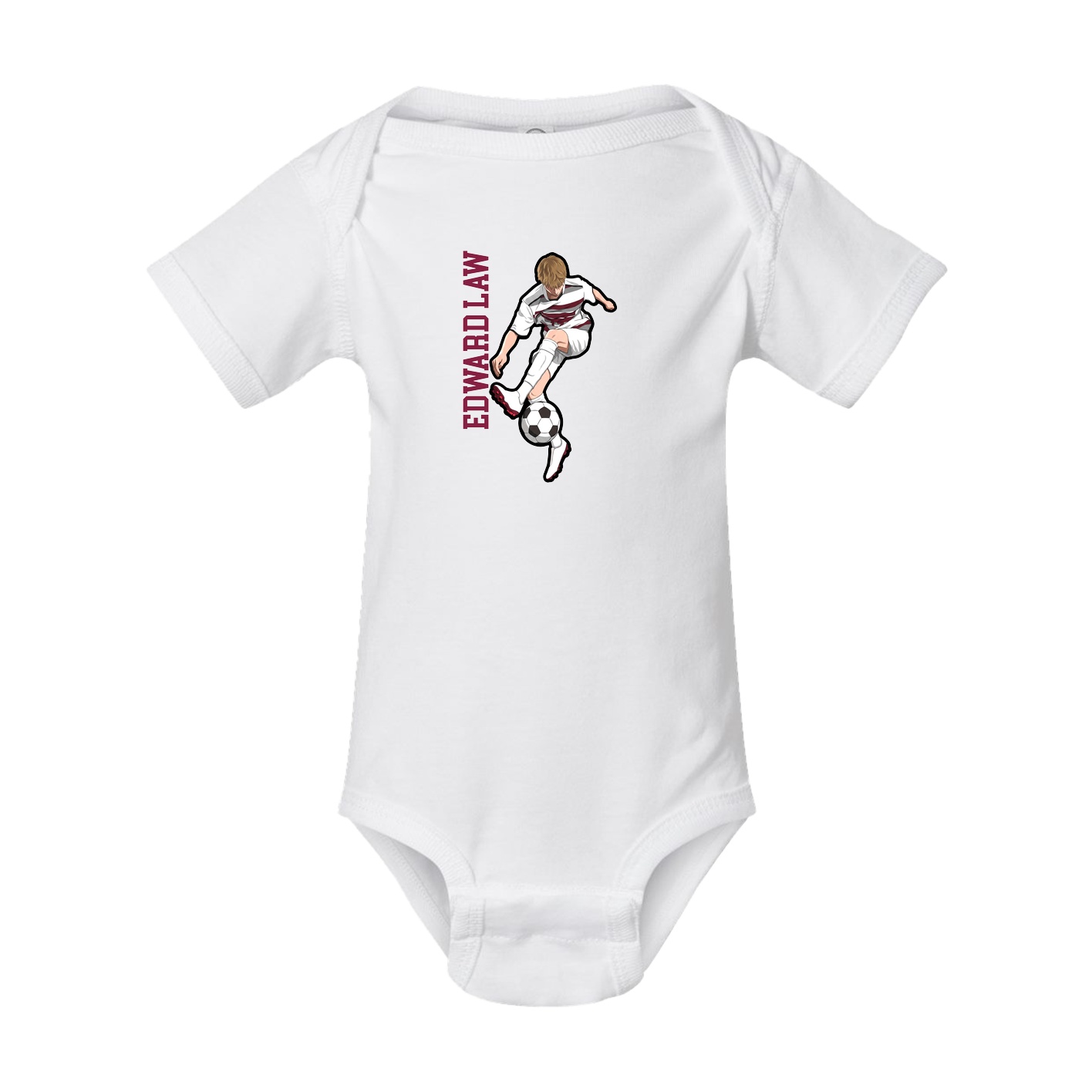 Baby Onesie — Name Vertical in White