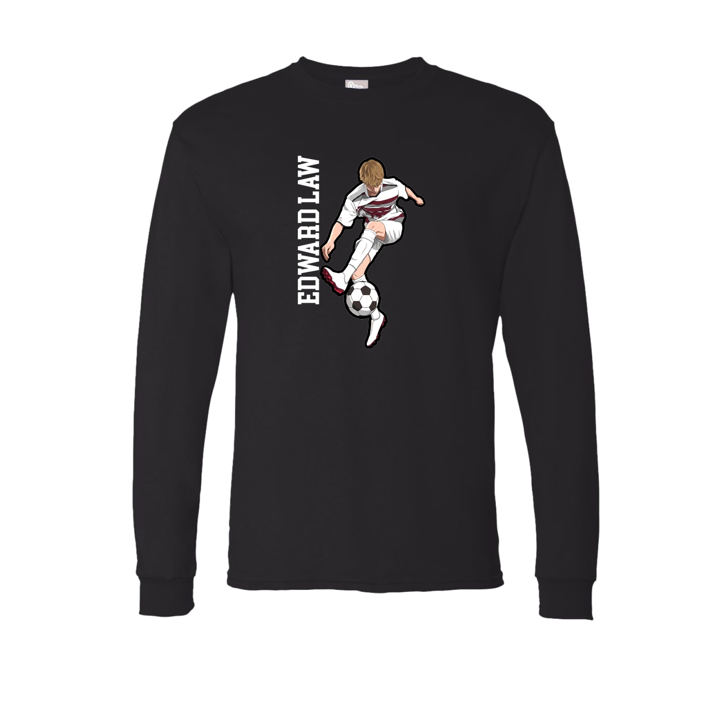 Long Sleeve Tee — Name Vertical in Black