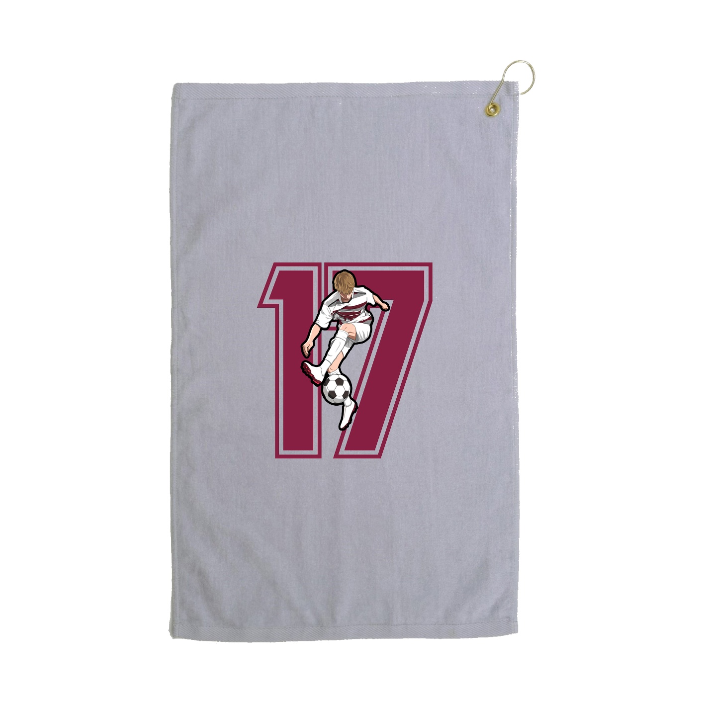 Golf Towel — Number in Grey