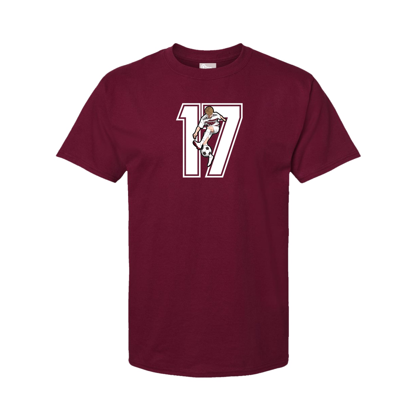 Youth Tee — Number in Cardinal