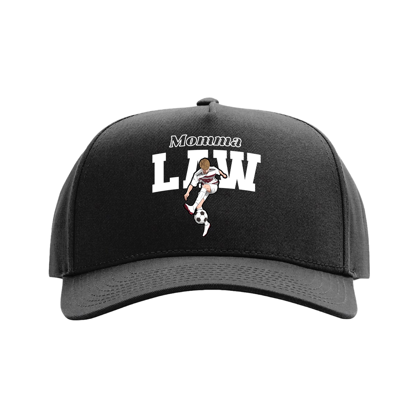 Full Fabric Five-Panel Champ Cap — Mothers Day Block in Black