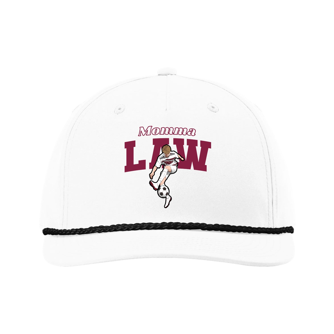 Five-Panel Classic Rope Cap — Mothers Day Block in White
