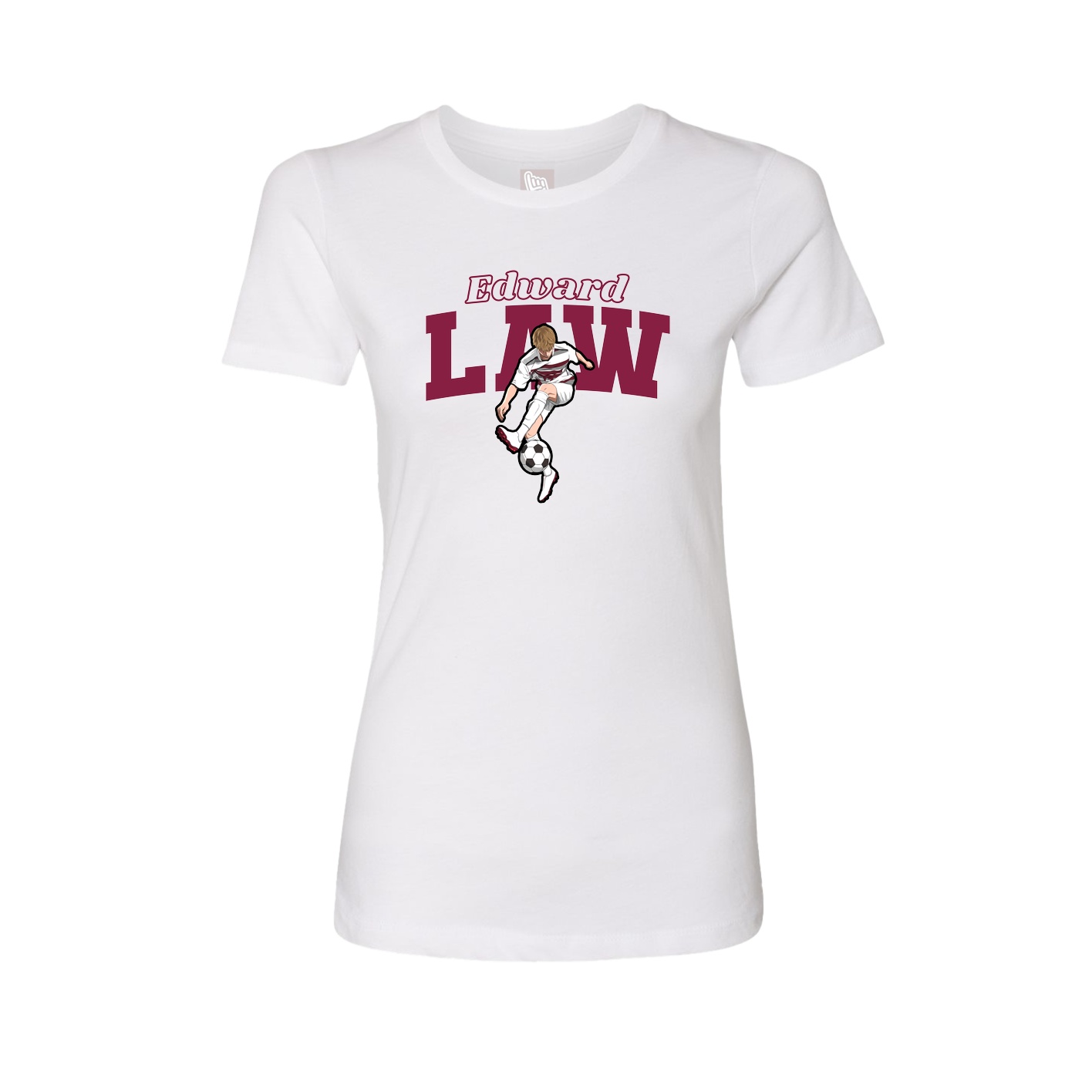Womens Tee — Name Arch in White