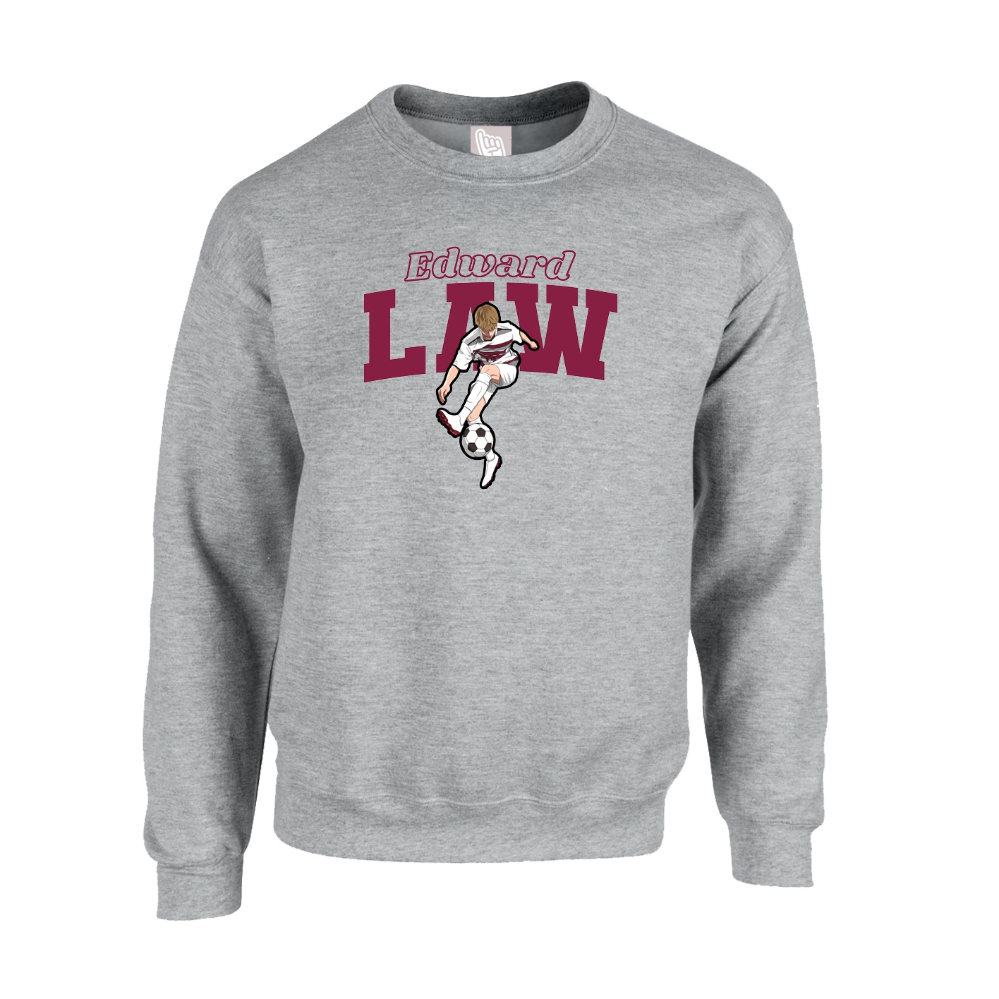 Fleece Crew — Name Arch in Grey