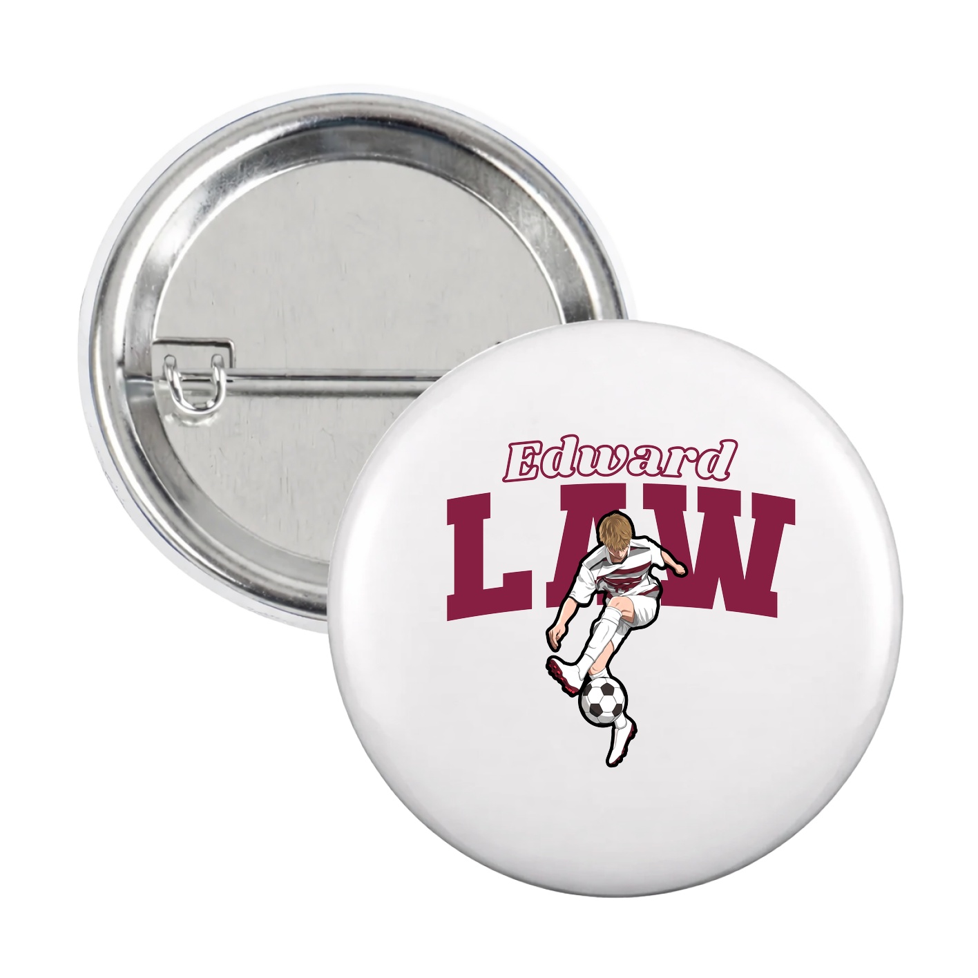 Game Day Button — Name Arch in White