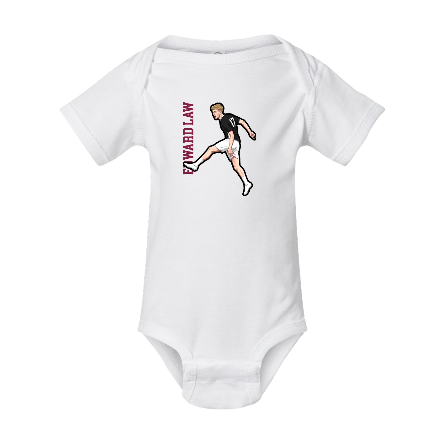 Baby Onesie — Name Vertical in White