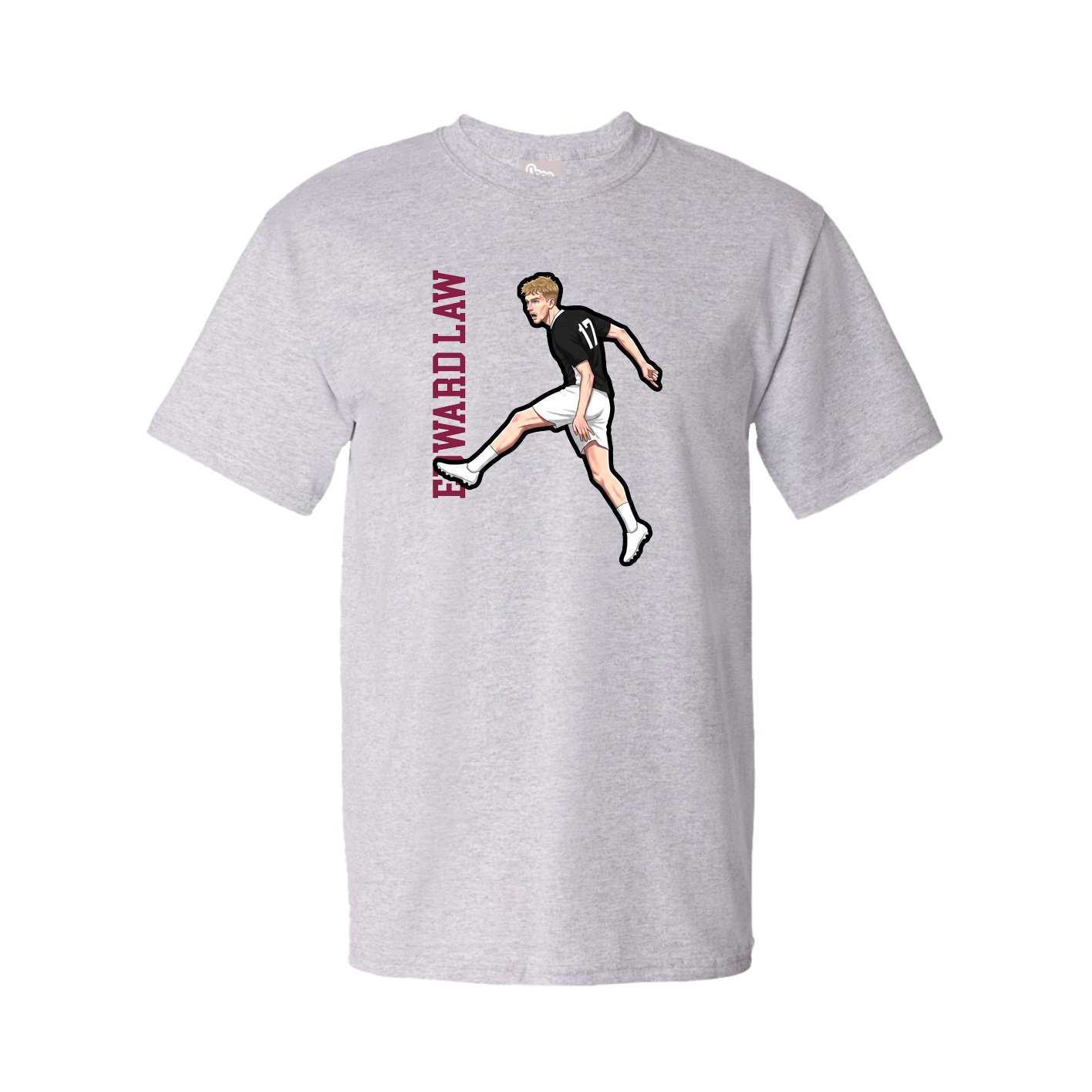 Youth Tee — Name Vertical in Grey