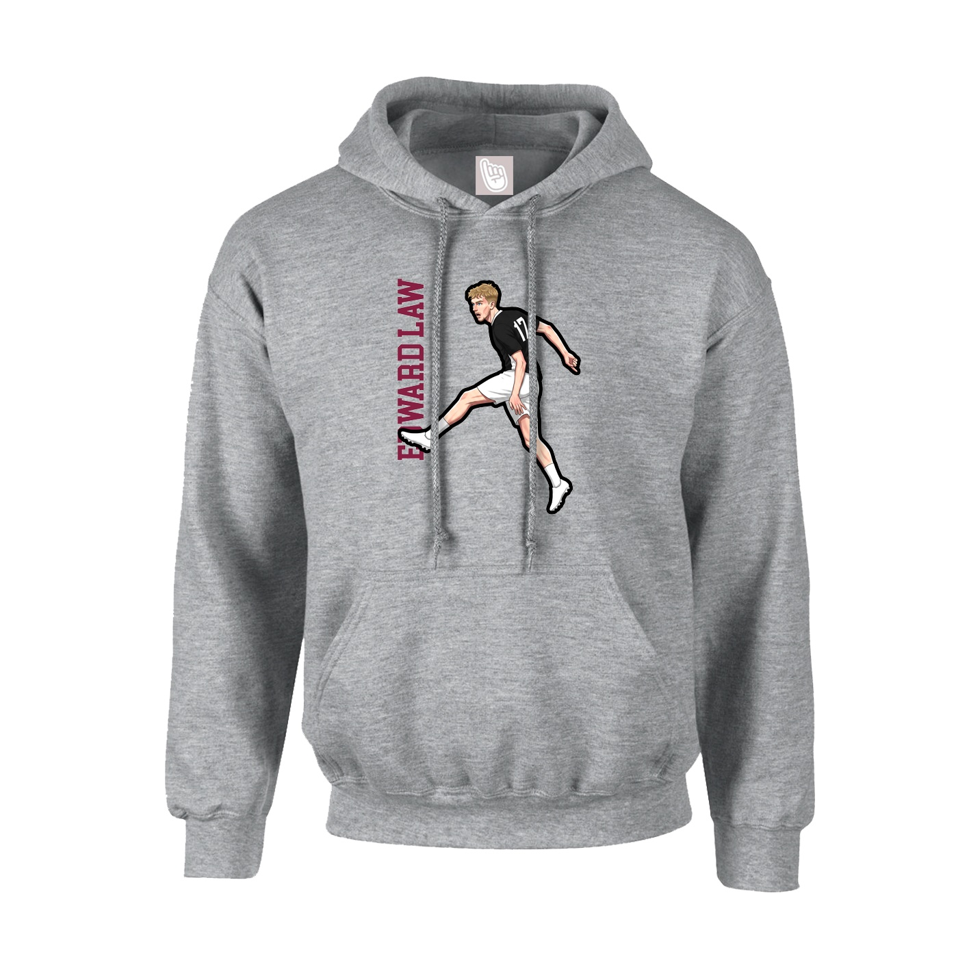 Hoodie — Name Vertical in Grey