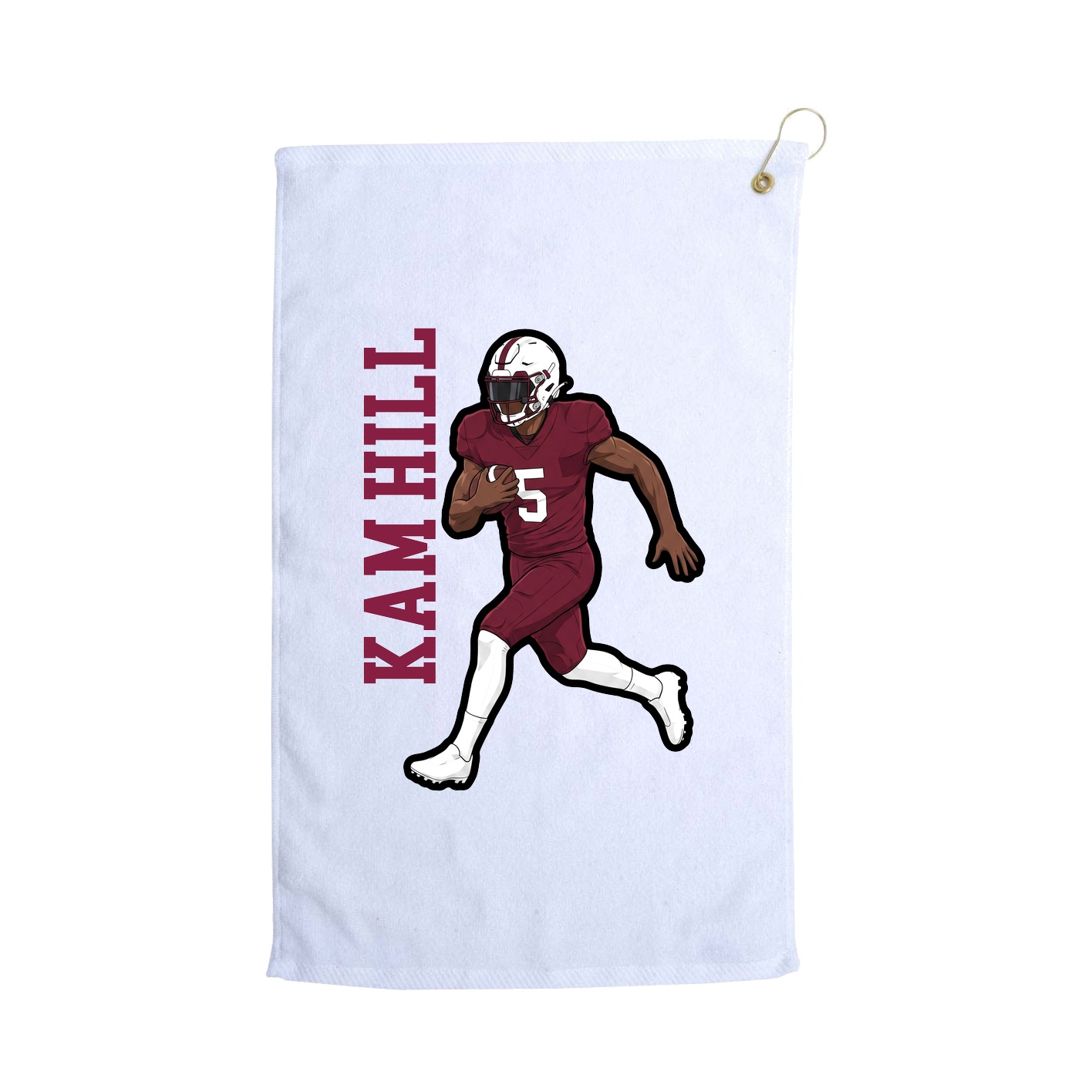 Golf Towel — Name Vertical in White