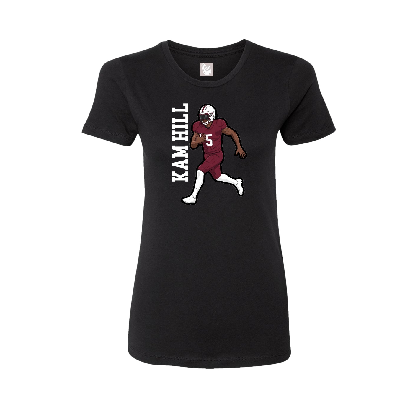 Fitted Women's Tee — Name Vertical in Black