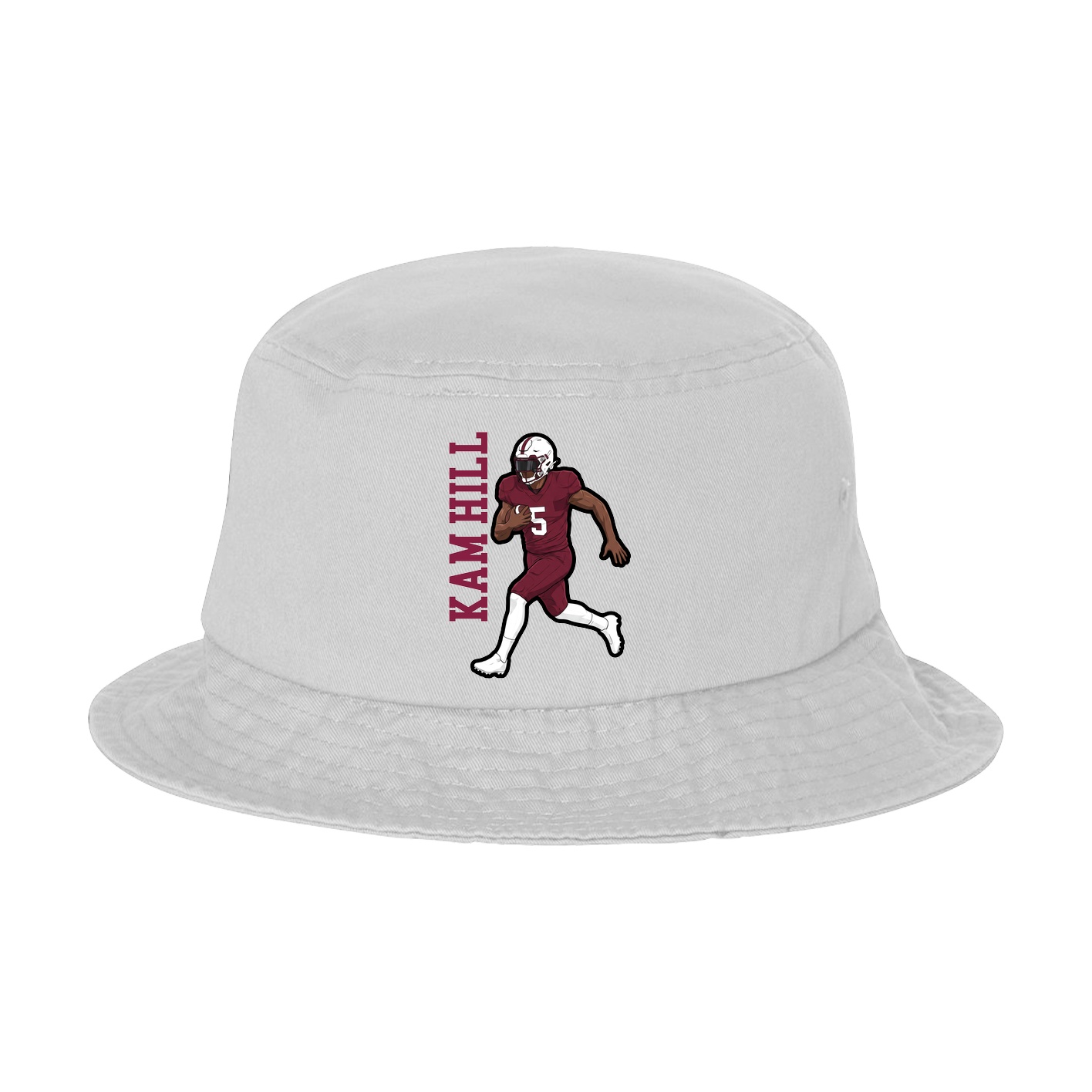 Bucket Cap — Name Vertical in White