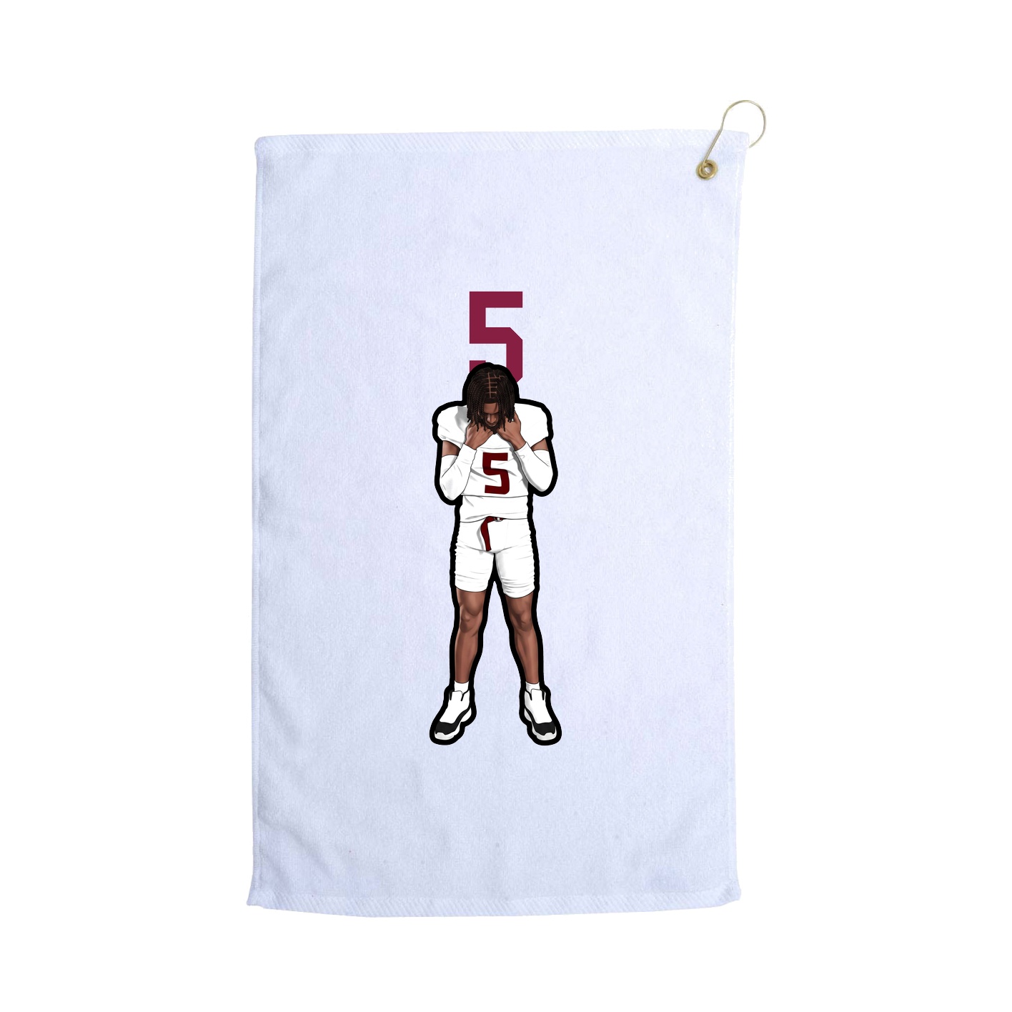 Golf Towel — Number Top in White