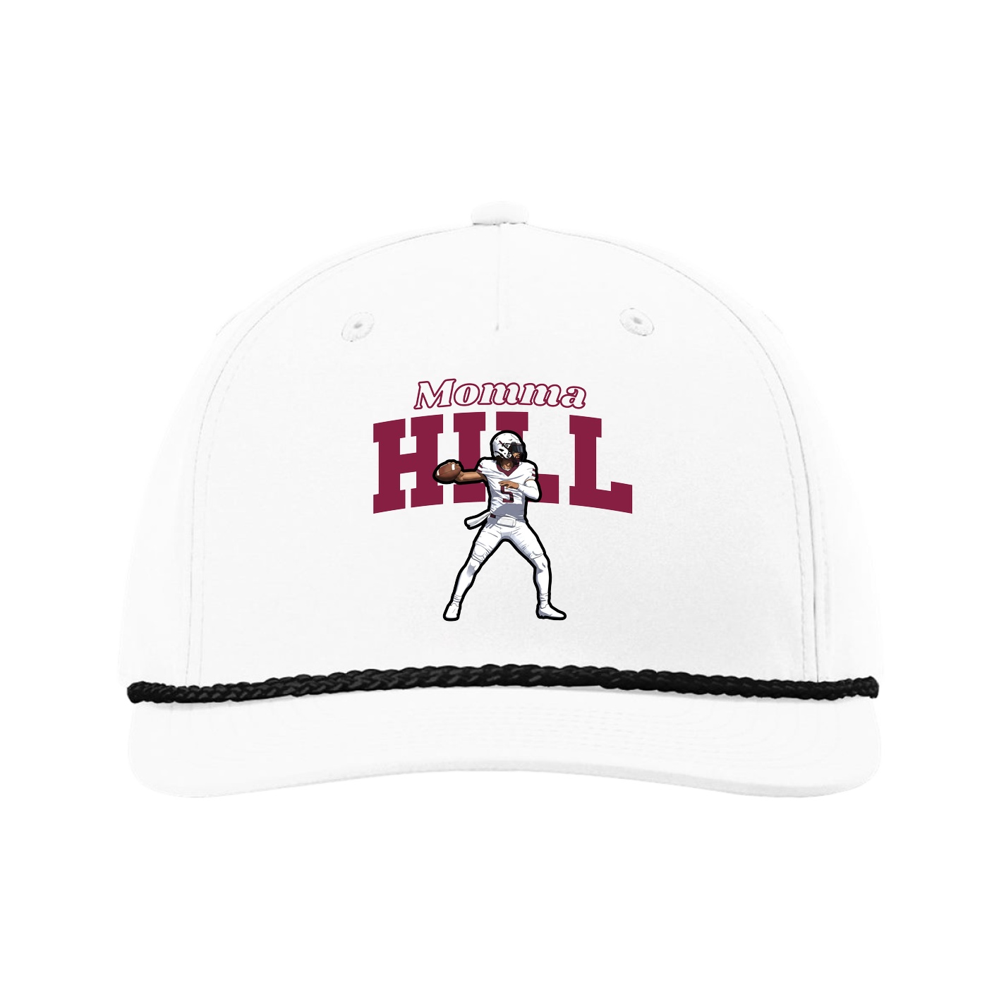 Five-Panel Classic Rope Cap — Mothers Day Block in White